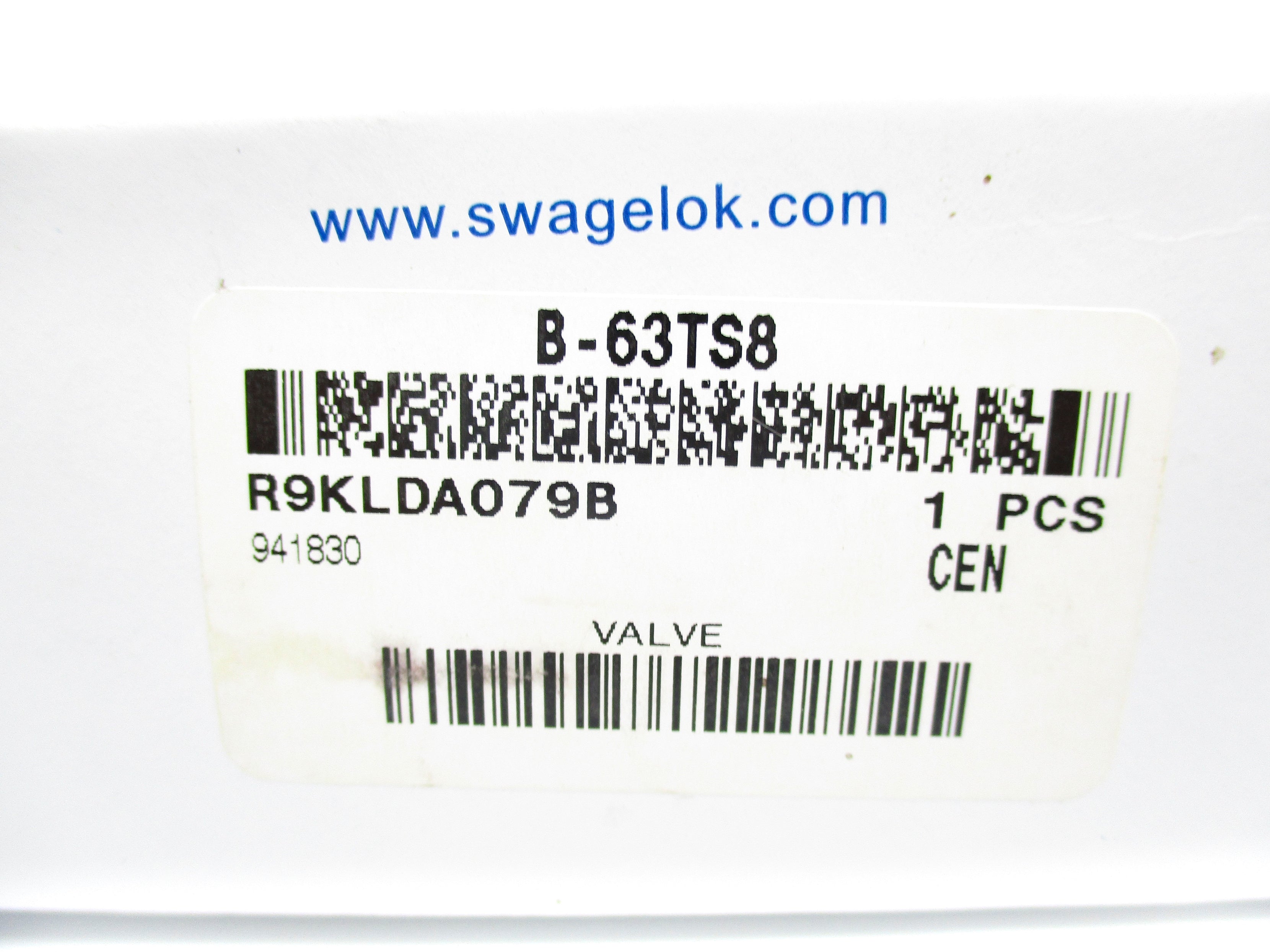SWAGELOK B-63TS8 1500PSIG NSMP