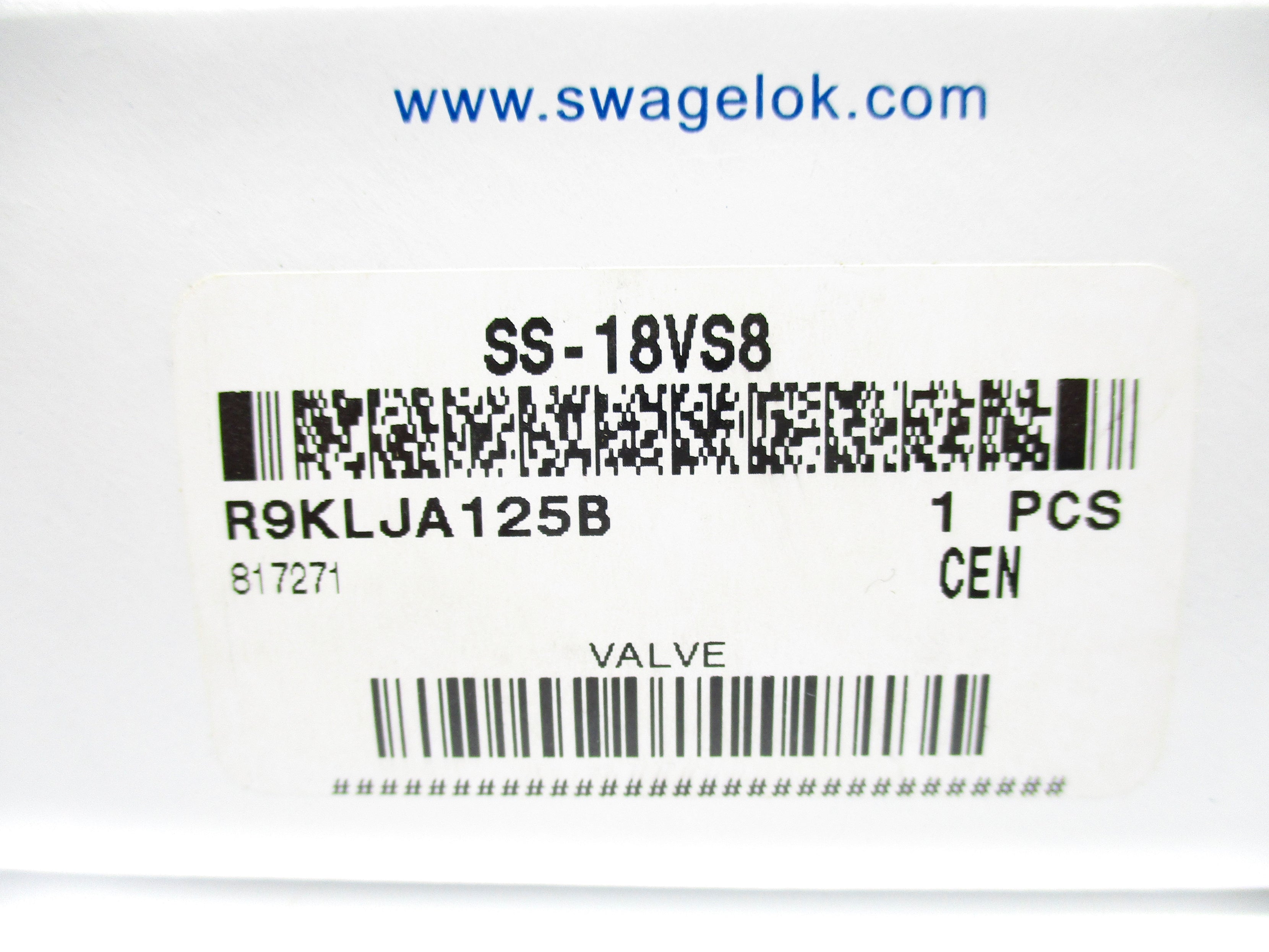 SWAGELOK SS-18VS8 5000PSIG NSMP