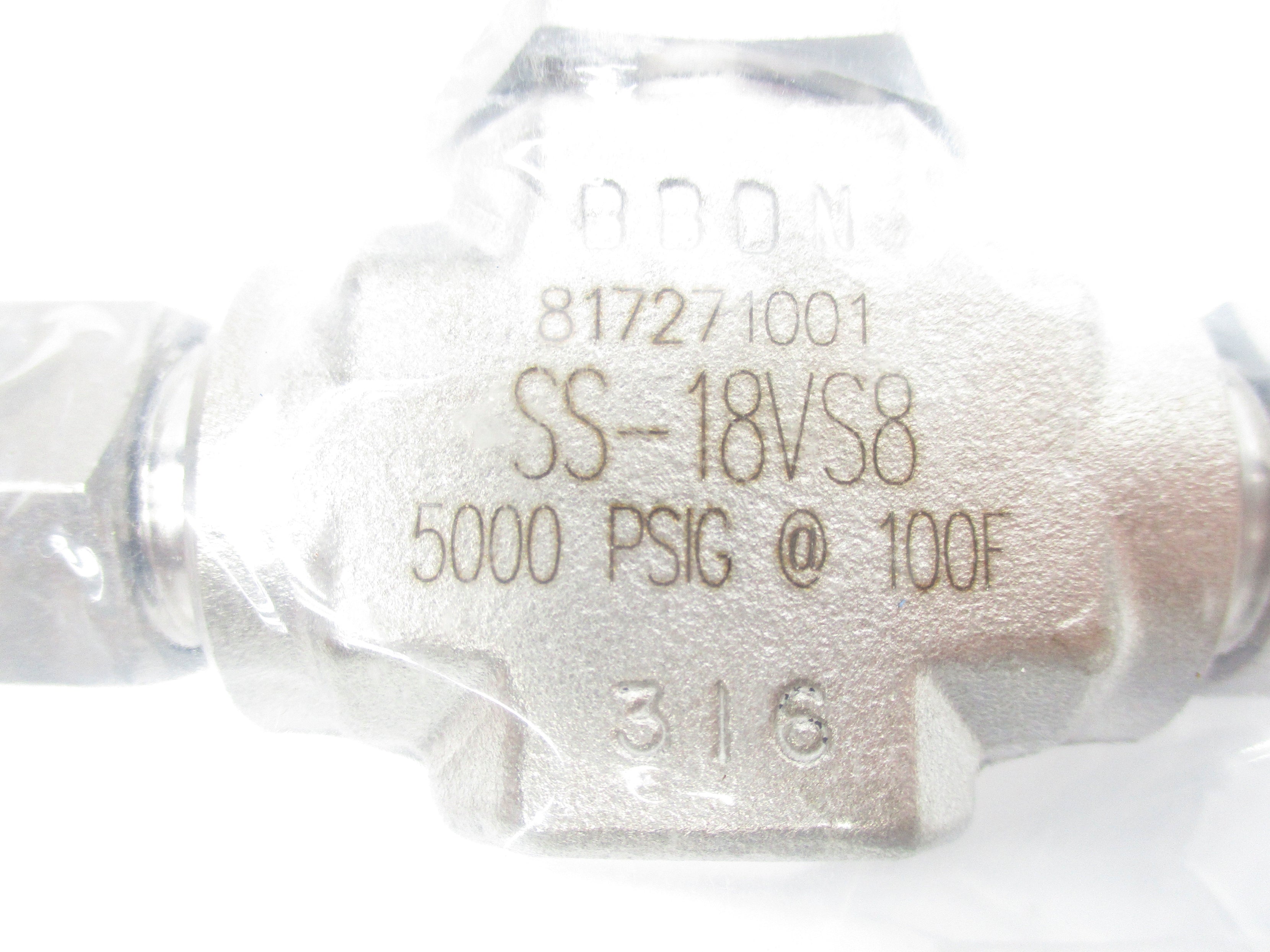SWAGELOK SS-18VS8 5000PSIG NSMP