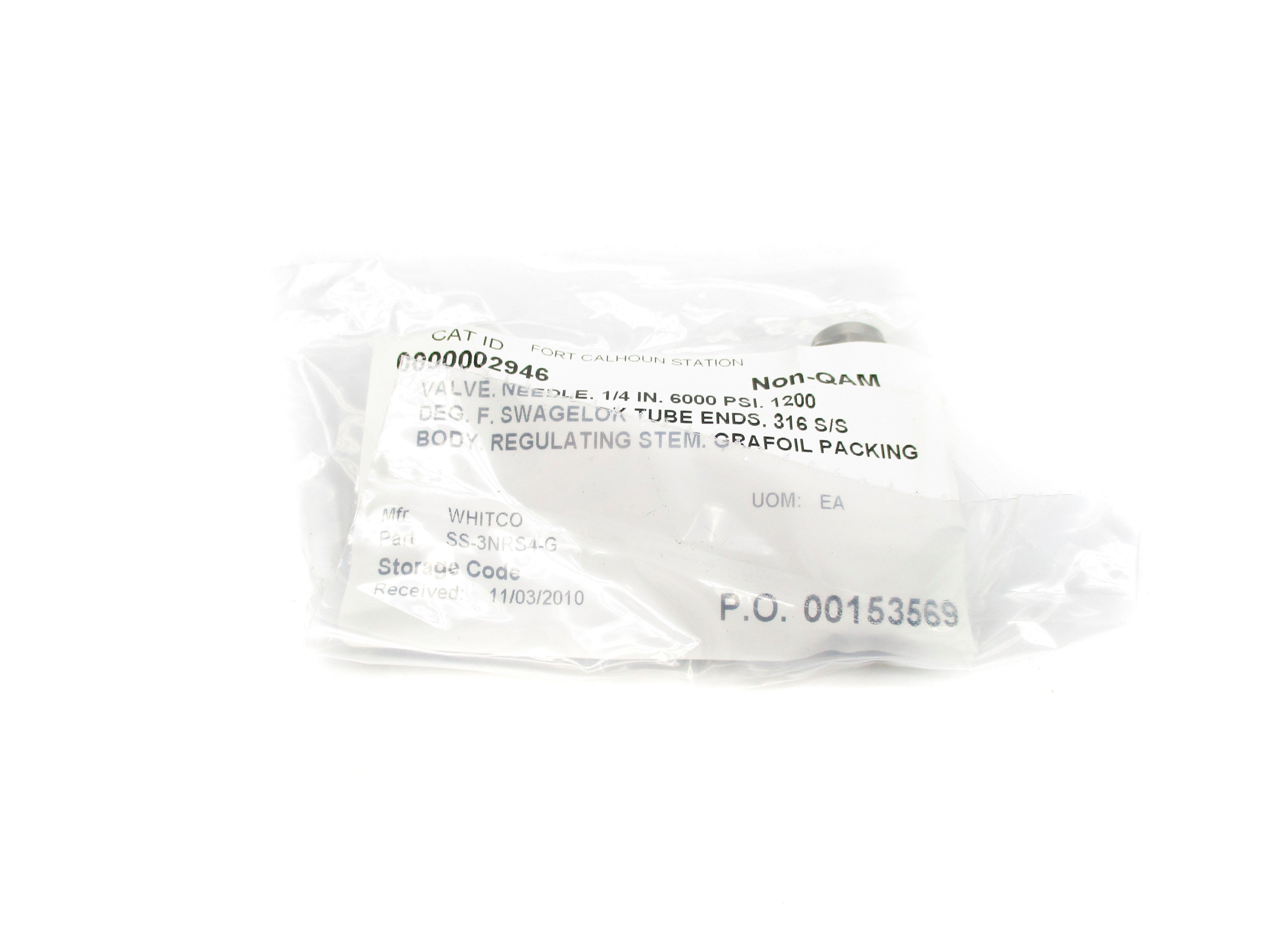 SWAGELOK SS-3NRS4-G 6000PSIG NSNP