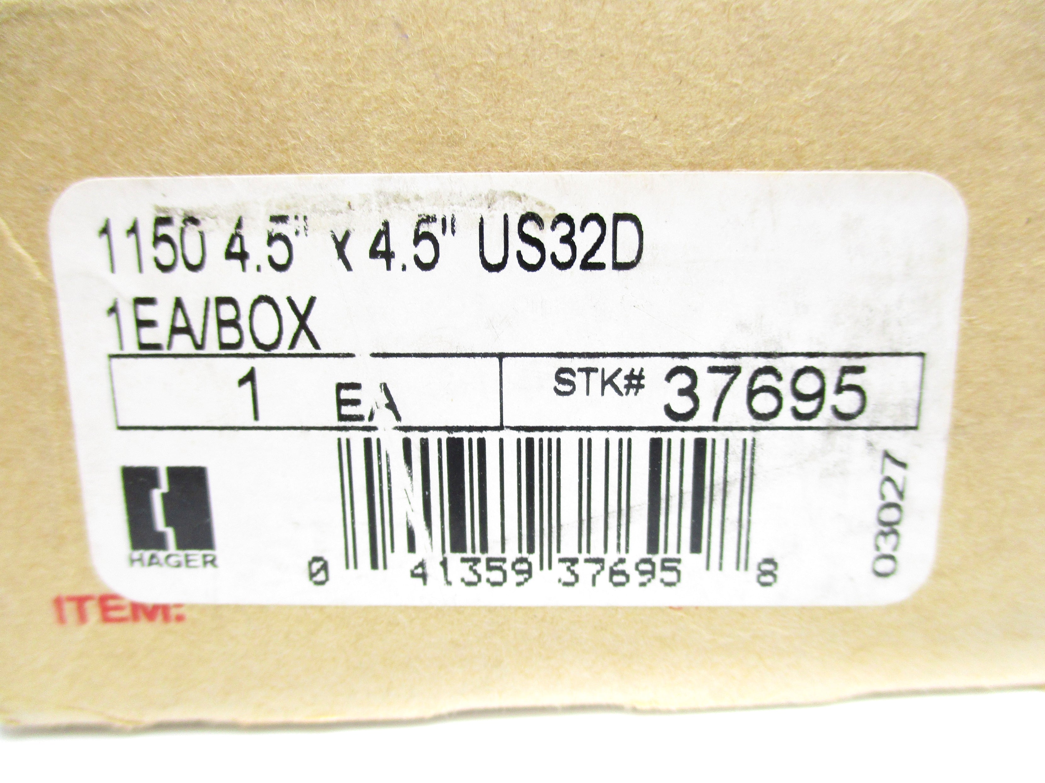 HAGER 11504.5"X4.5"US32D NSMP