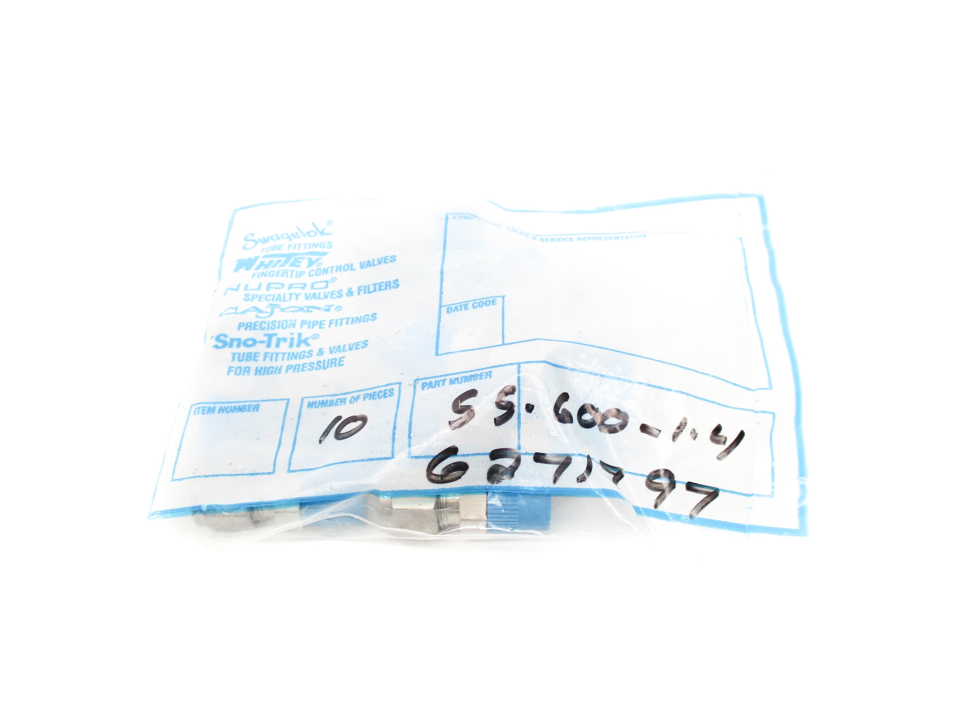SWAGELOK SS-600-1-4 (PKG OF 10) NSMP