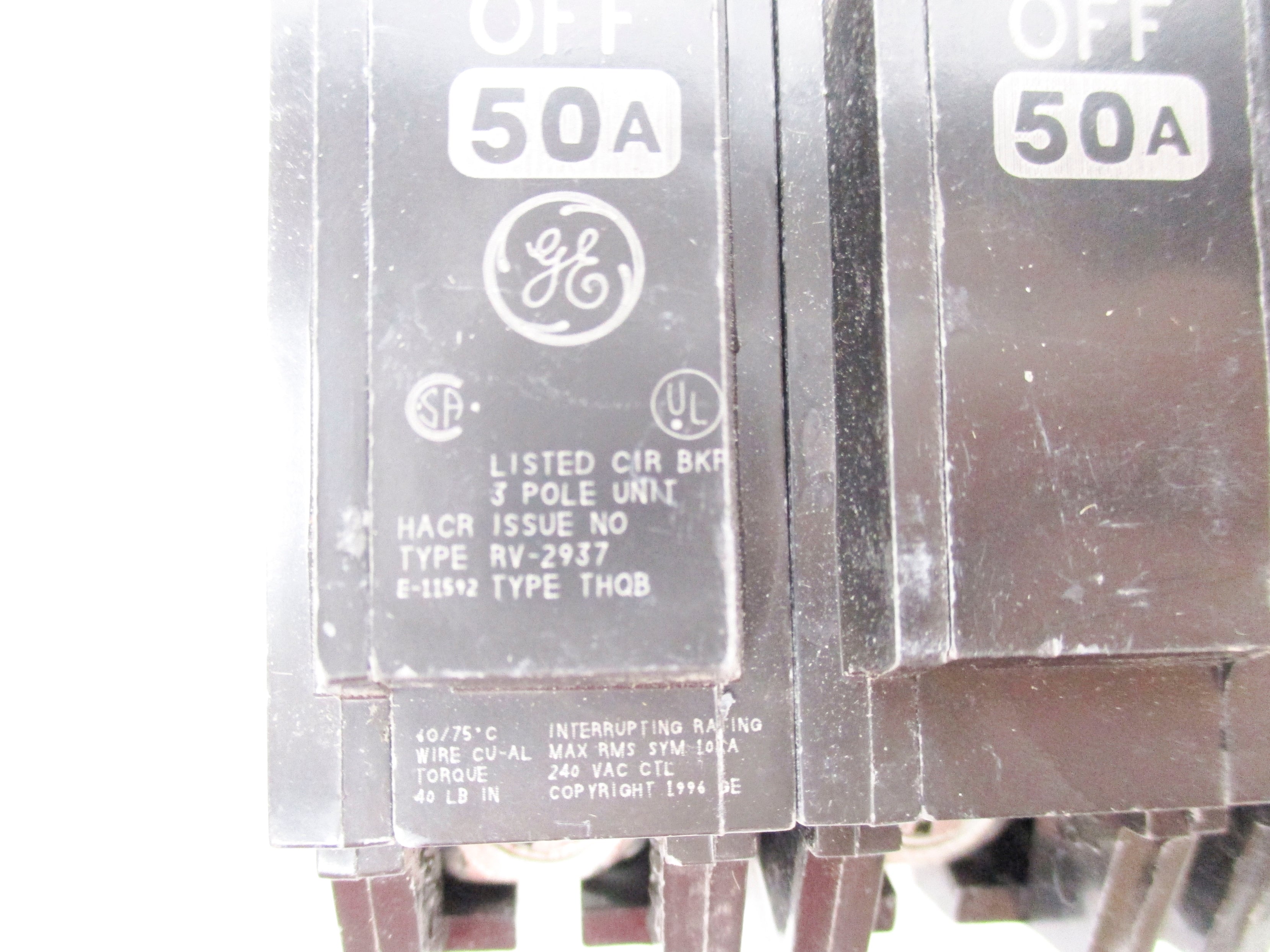 GENERAL ELECTRIC THQB350 50A 240VAC NSNP