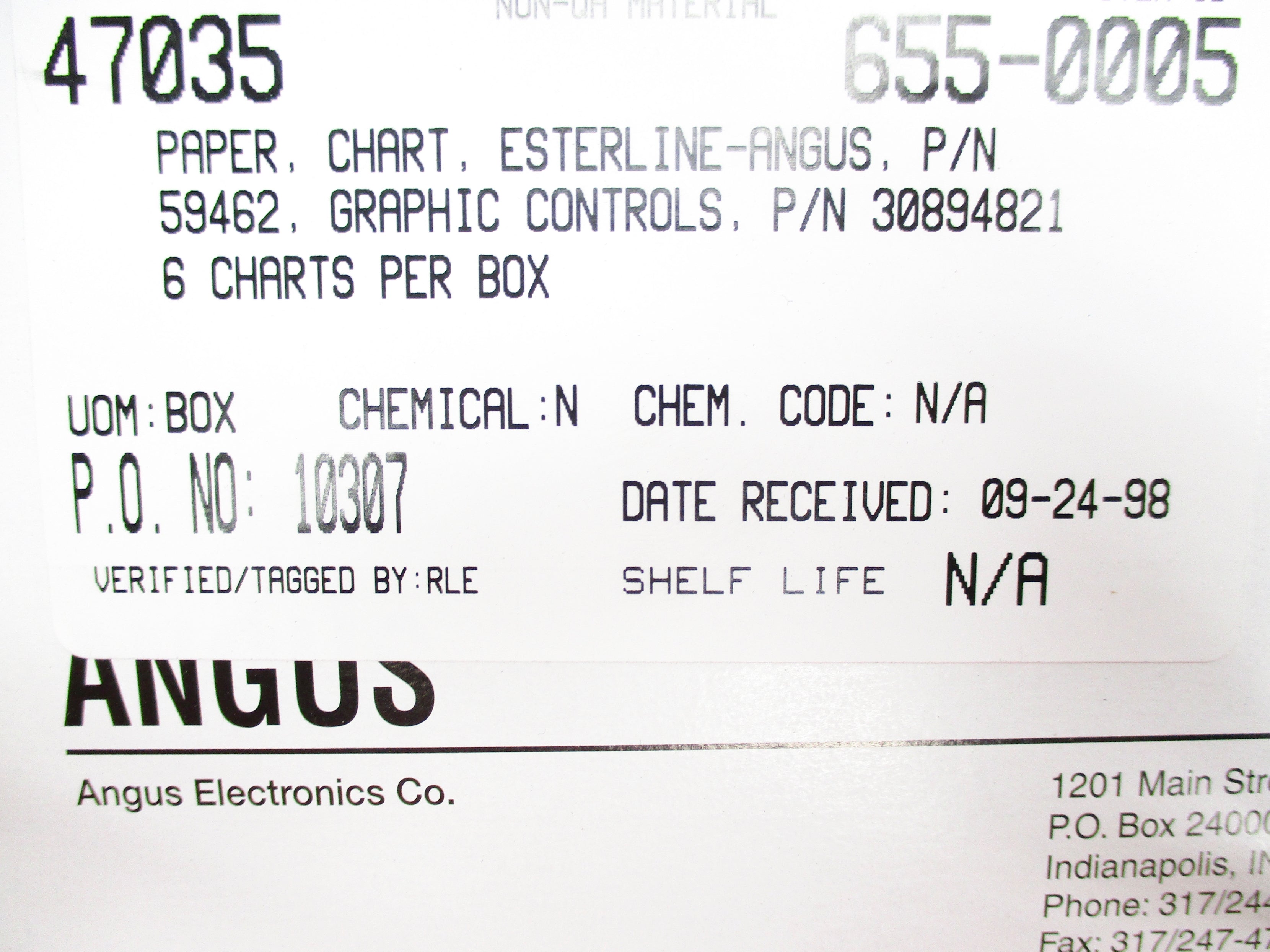 ANGUS ELECTRONICS 59462 (PKG OF 6) NSMP