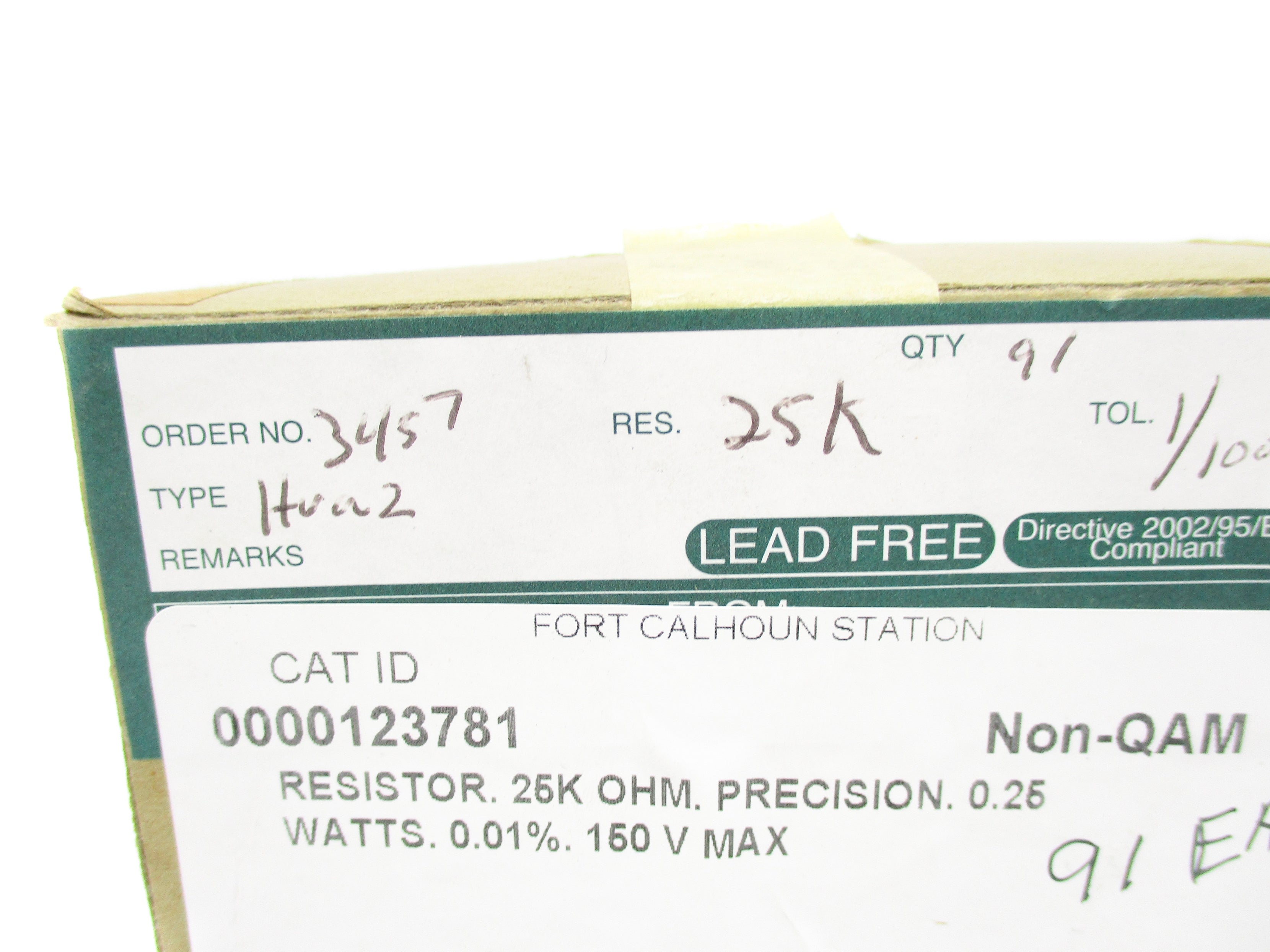 PRECISION RESISTOR HVA2 (PKG OF 91) NSMP