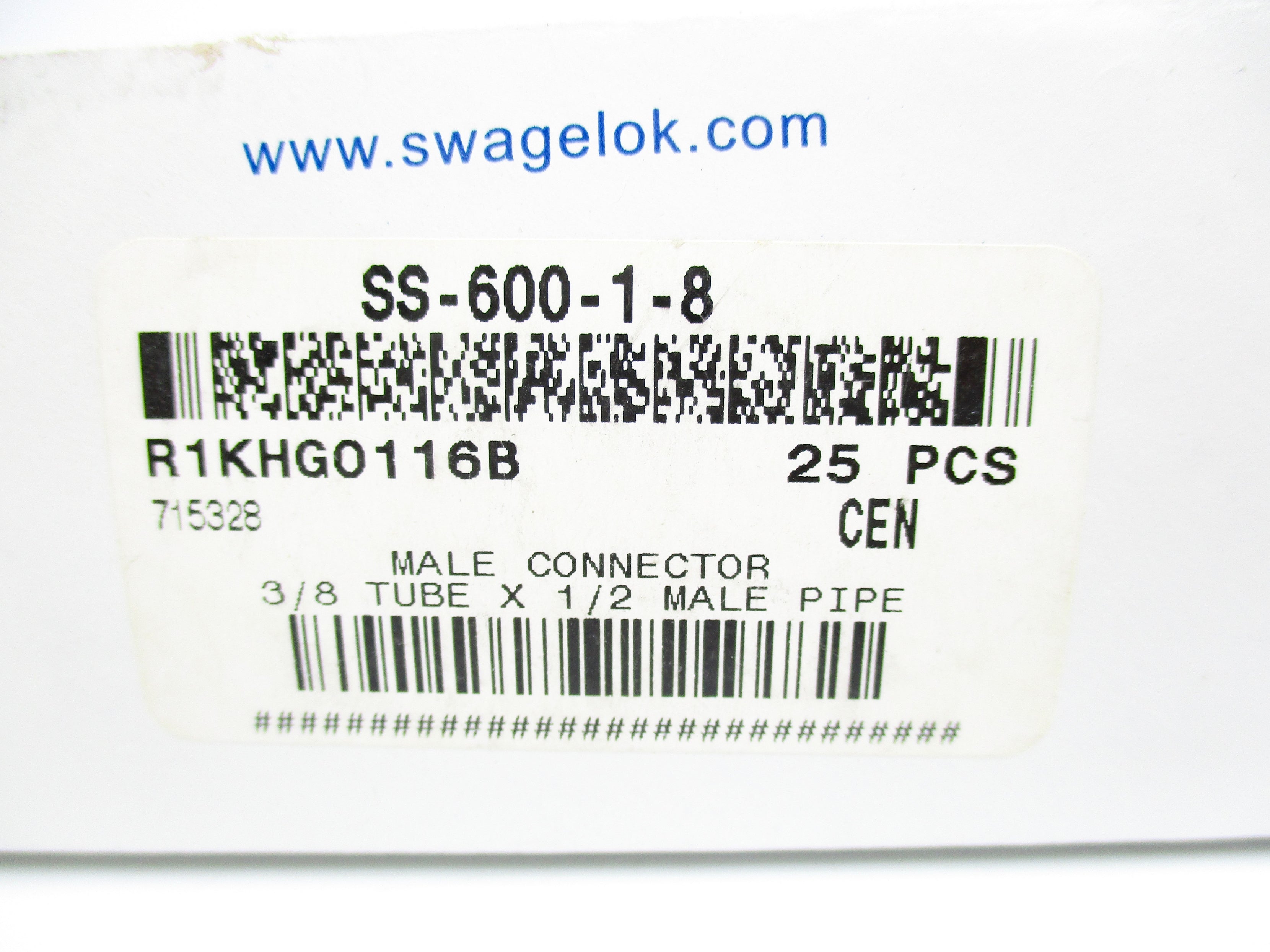 SWAGELOK SS-600-1-8 (PKG OF 25) NSMP