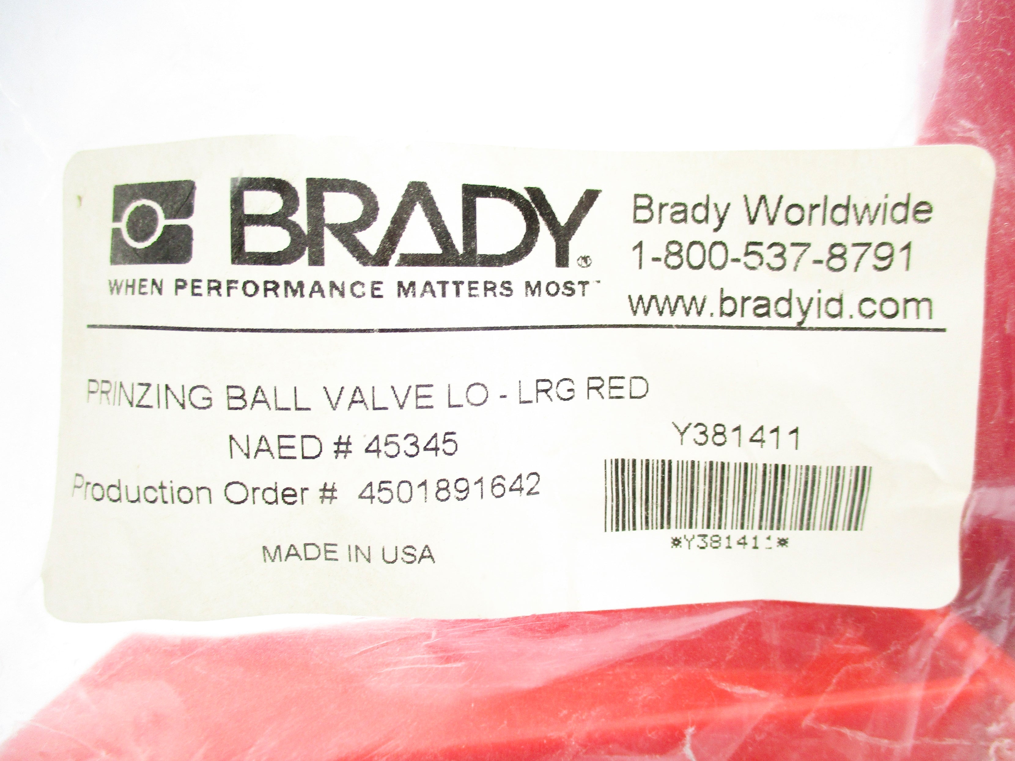 BRADY Y381411 45345 NSMP – MRO Global Solutions