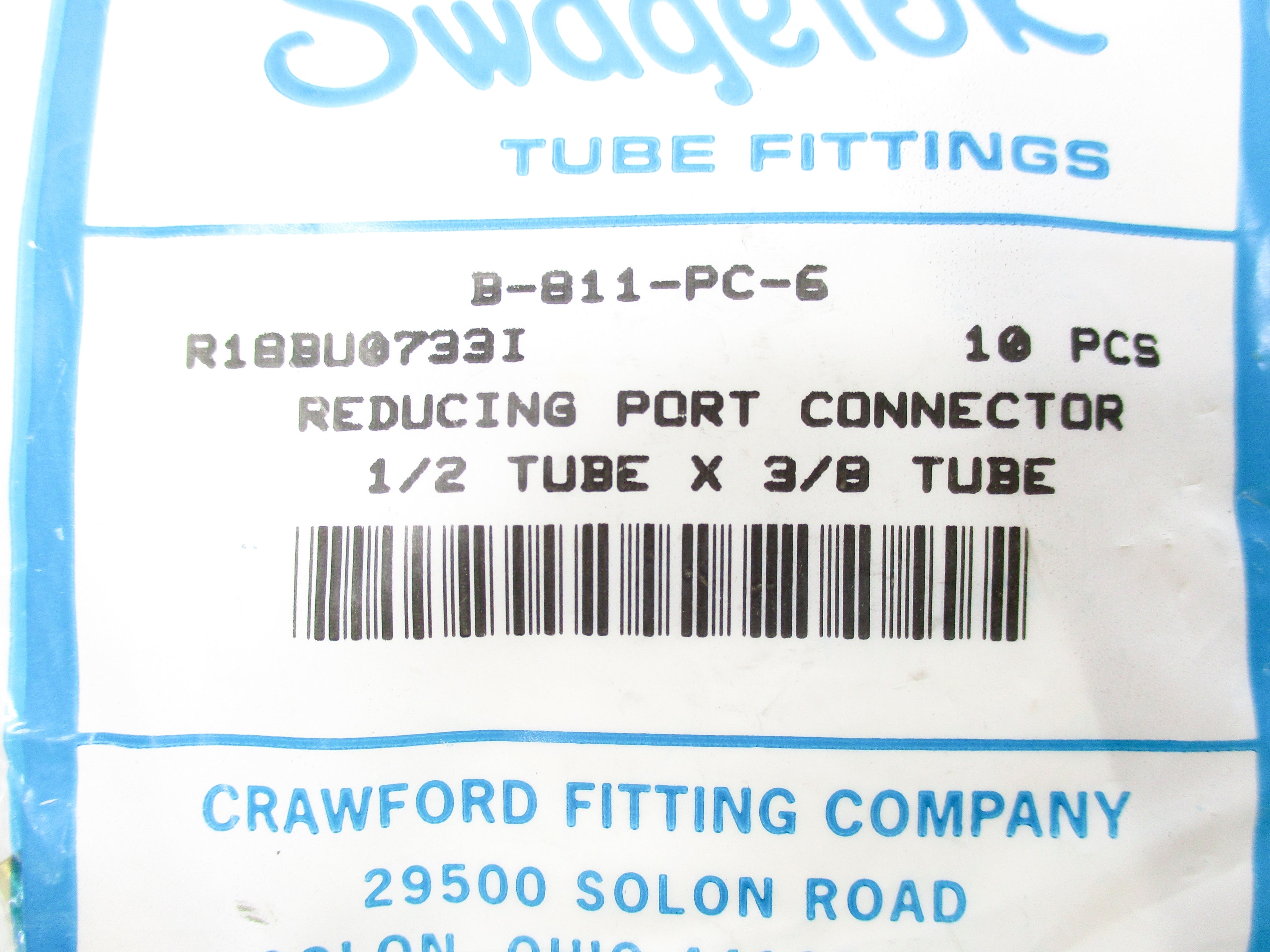 SWAGELOK B-811-PC-6 (PKG OF 10) NSMP