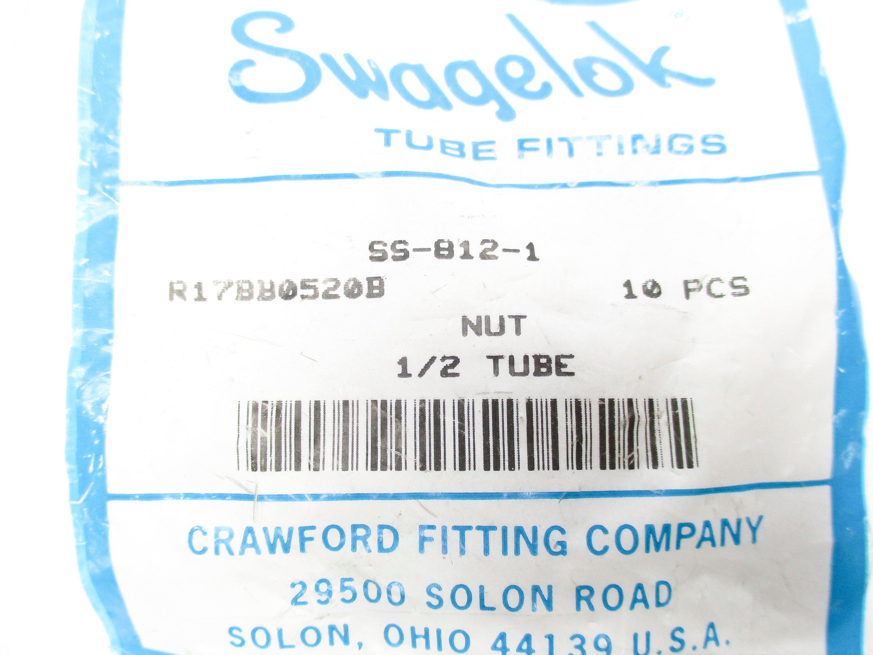 SWAGELOK SS-812-1 (PKG OF 10) NSMP