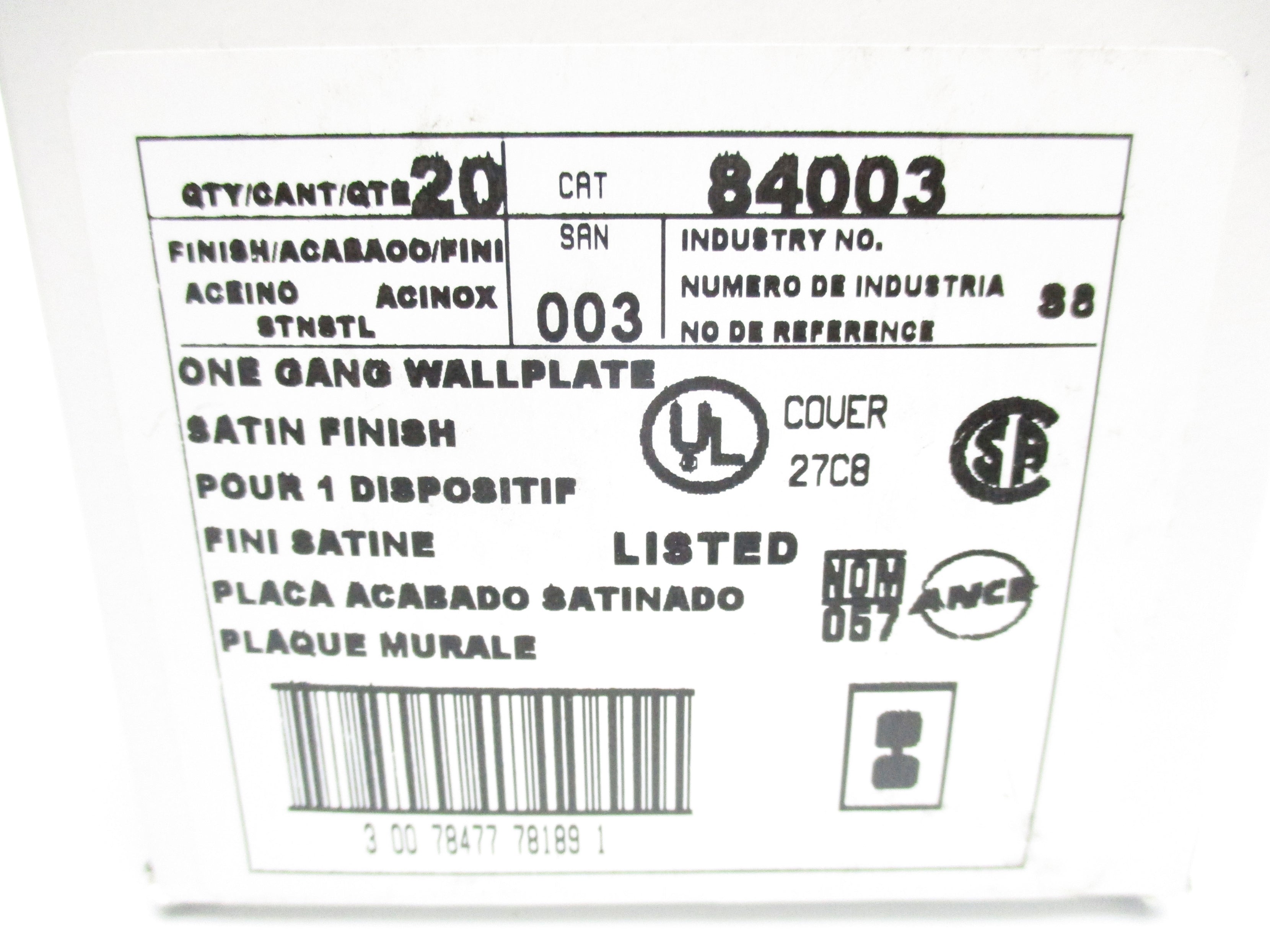 LEVITON 84003 (PKG OF 20) NSMP