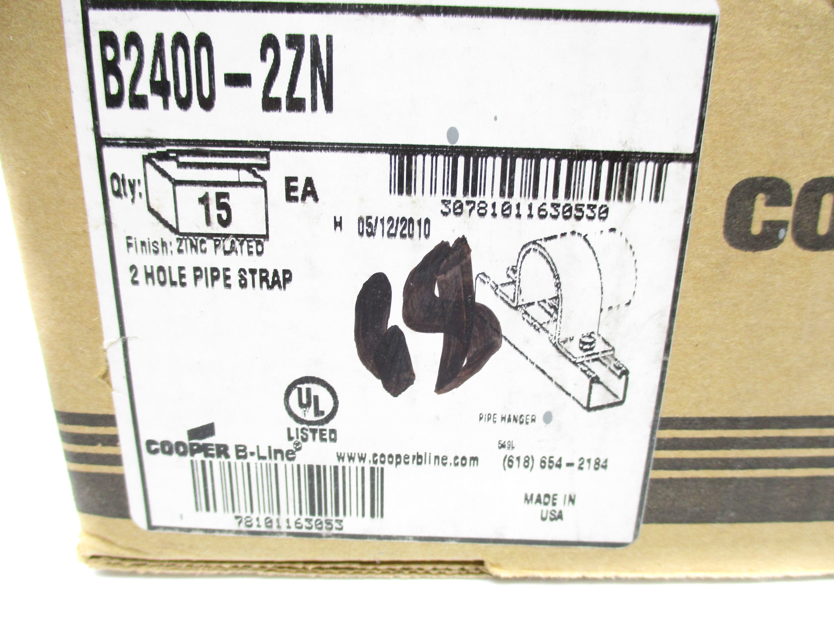 COOPER B-LINE B2400-2ZN (PKG OF 15) NSMP