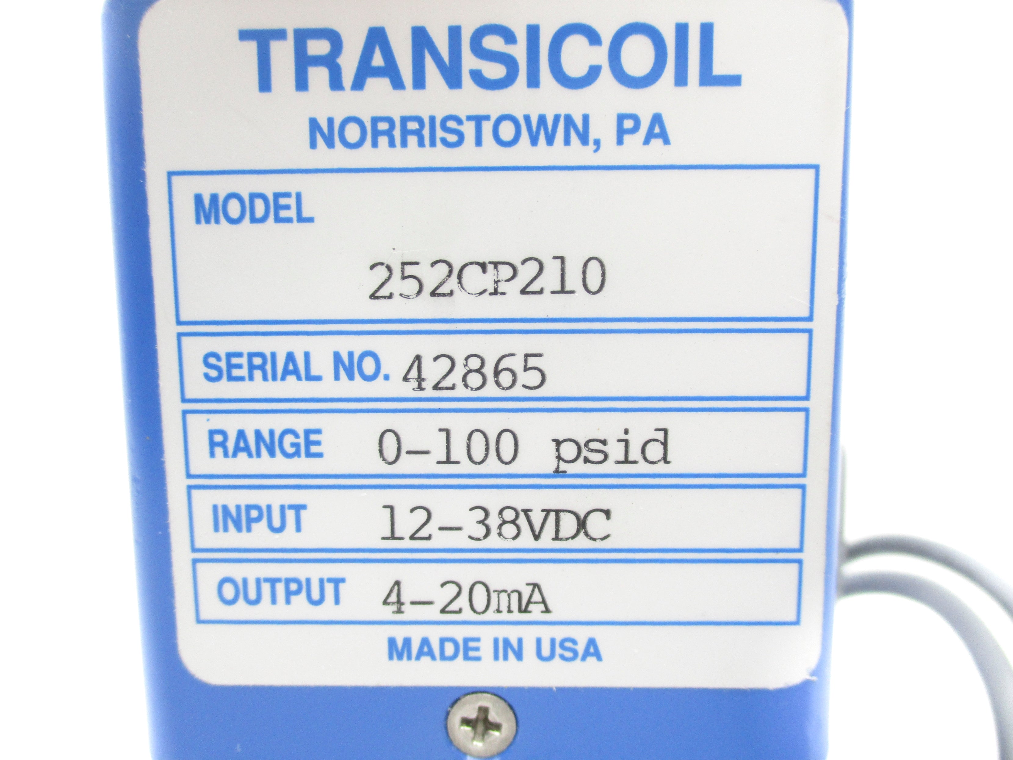 TRANSICOIL 252CP210 0-100PSID NSNP