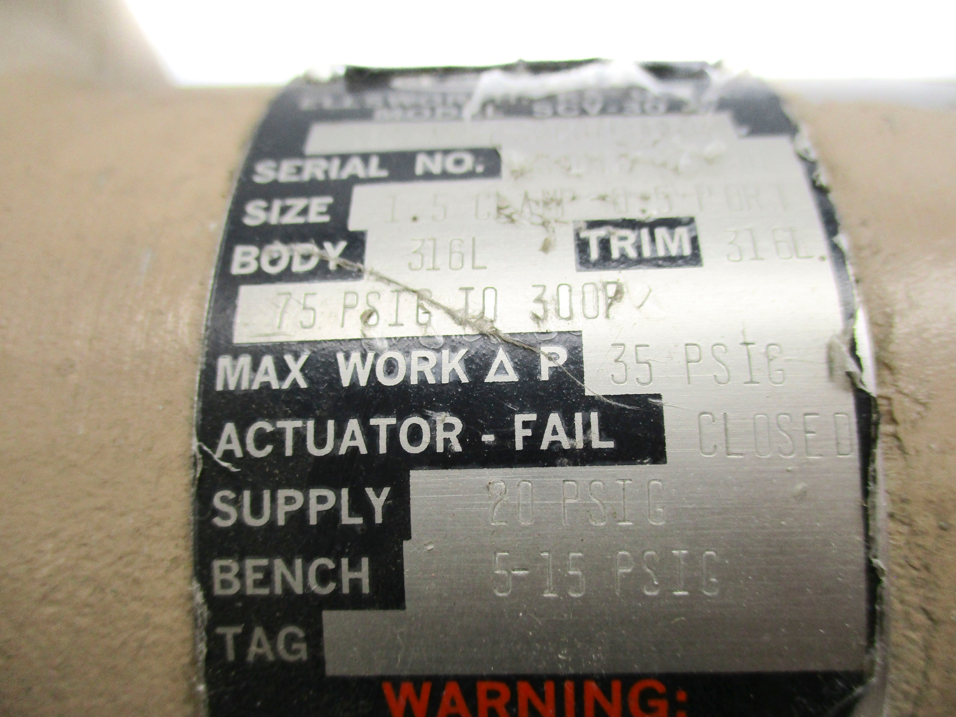 CASHCO S3C-AXX7-S1X51505B 75-300PSIG UNMP