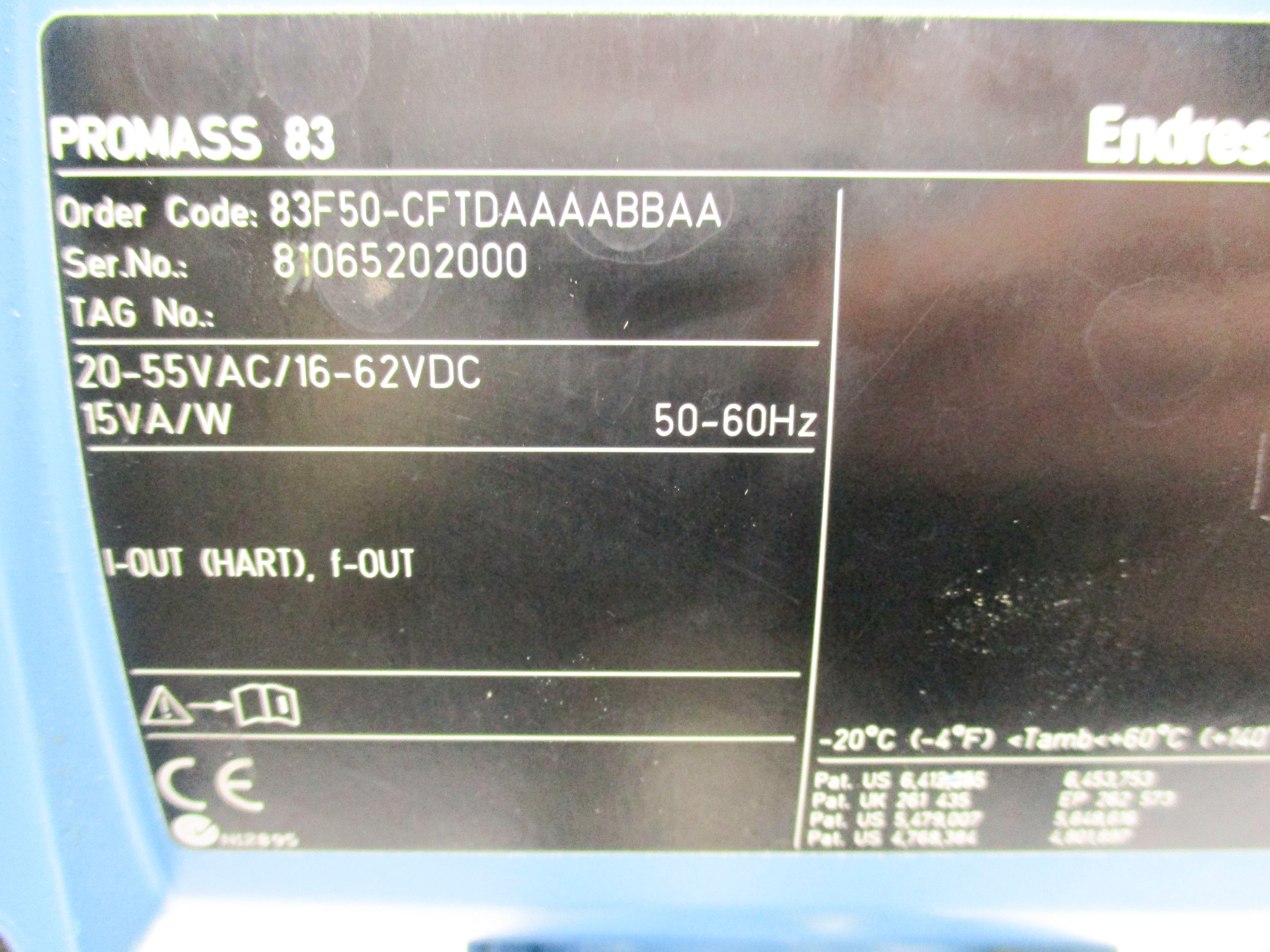 ENDRESS+HAUSER 83F50-CFTDAAAABBAA UNMP