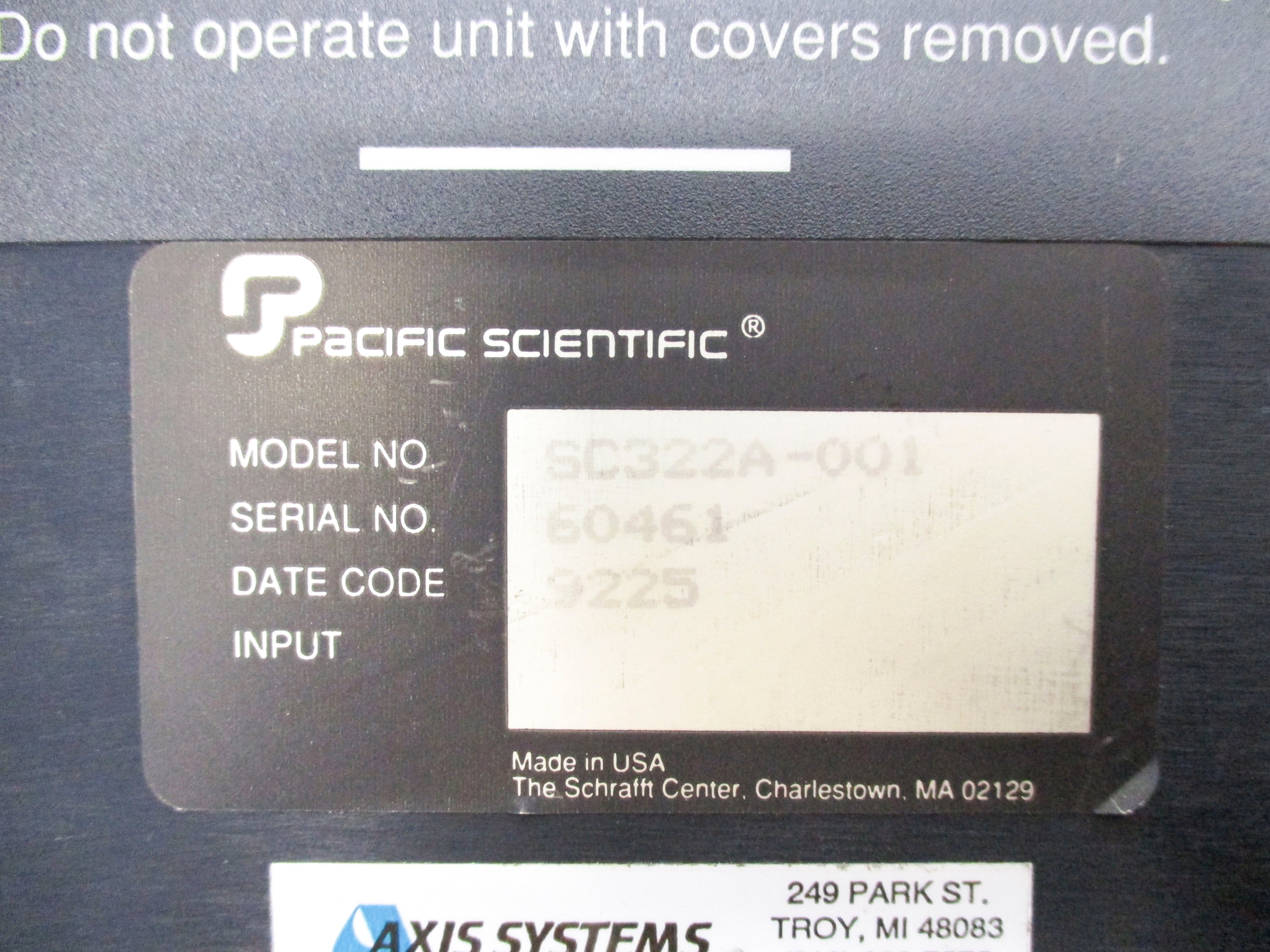 PACIFIC SCIENTIFIC SC322A-001 UNMP