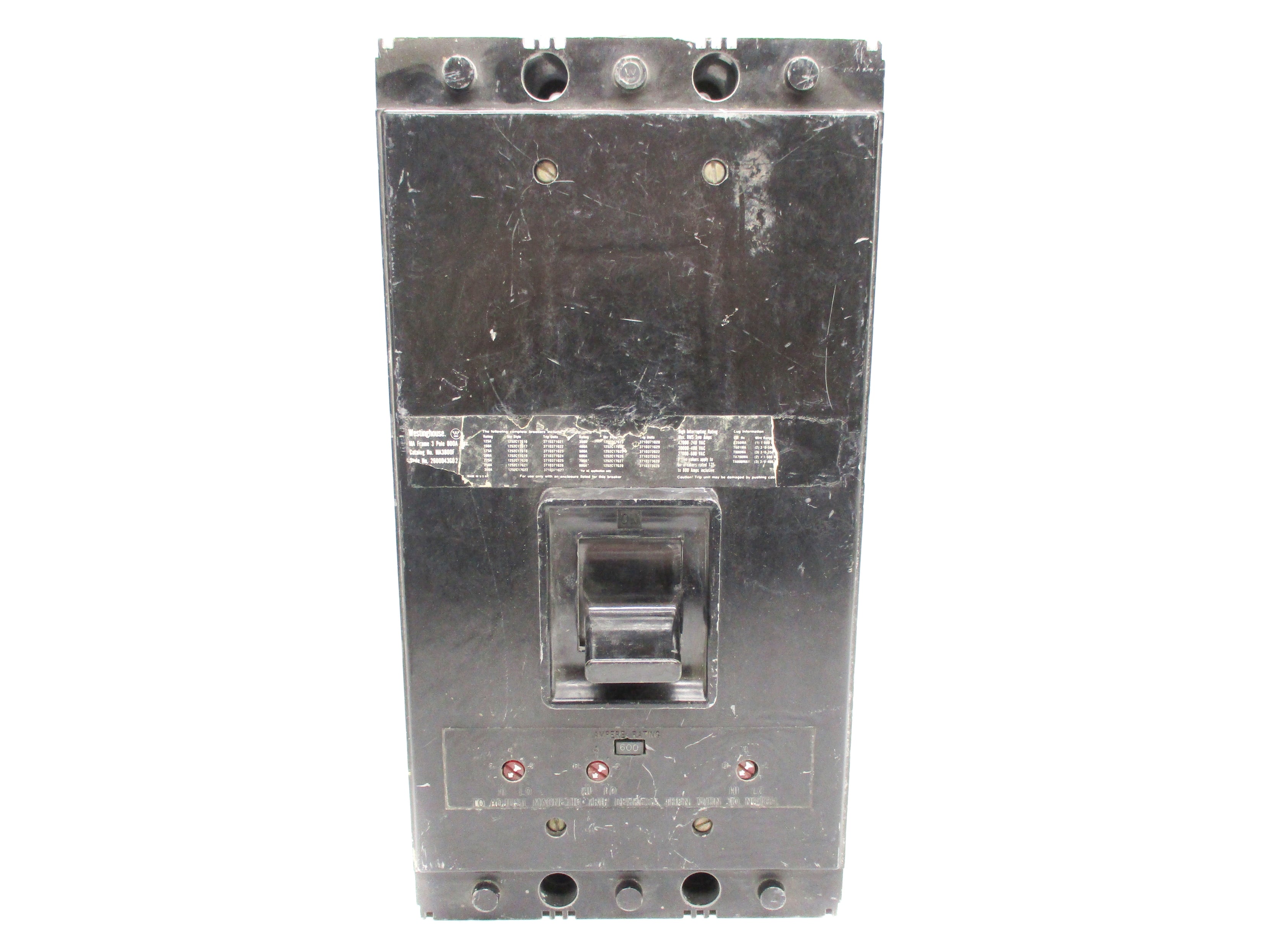 WESTINGHOUSE MA3800F 600A 600VAC UNMP