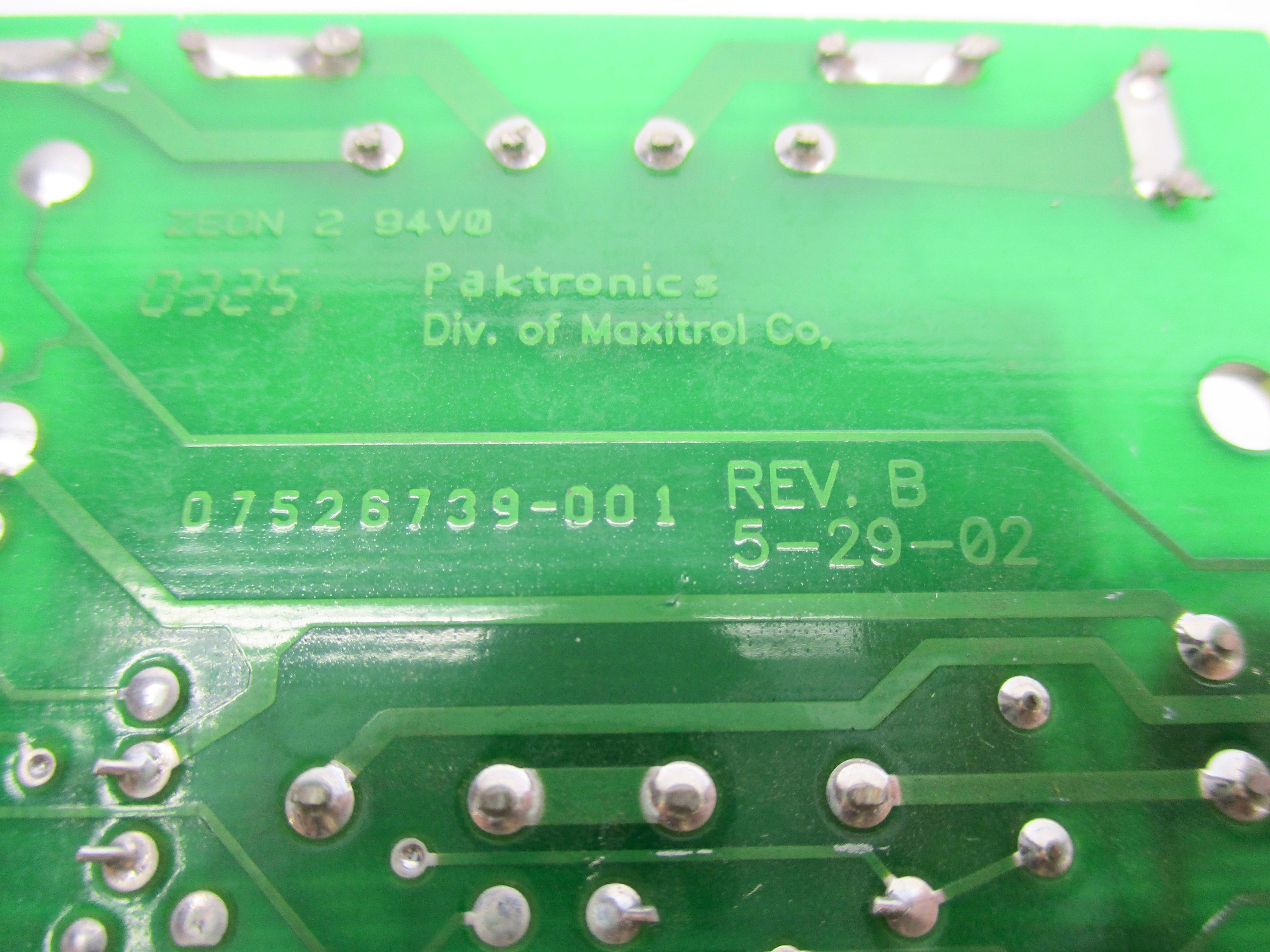 PAKTRONICS 07526739-001 REV. B NSNP
