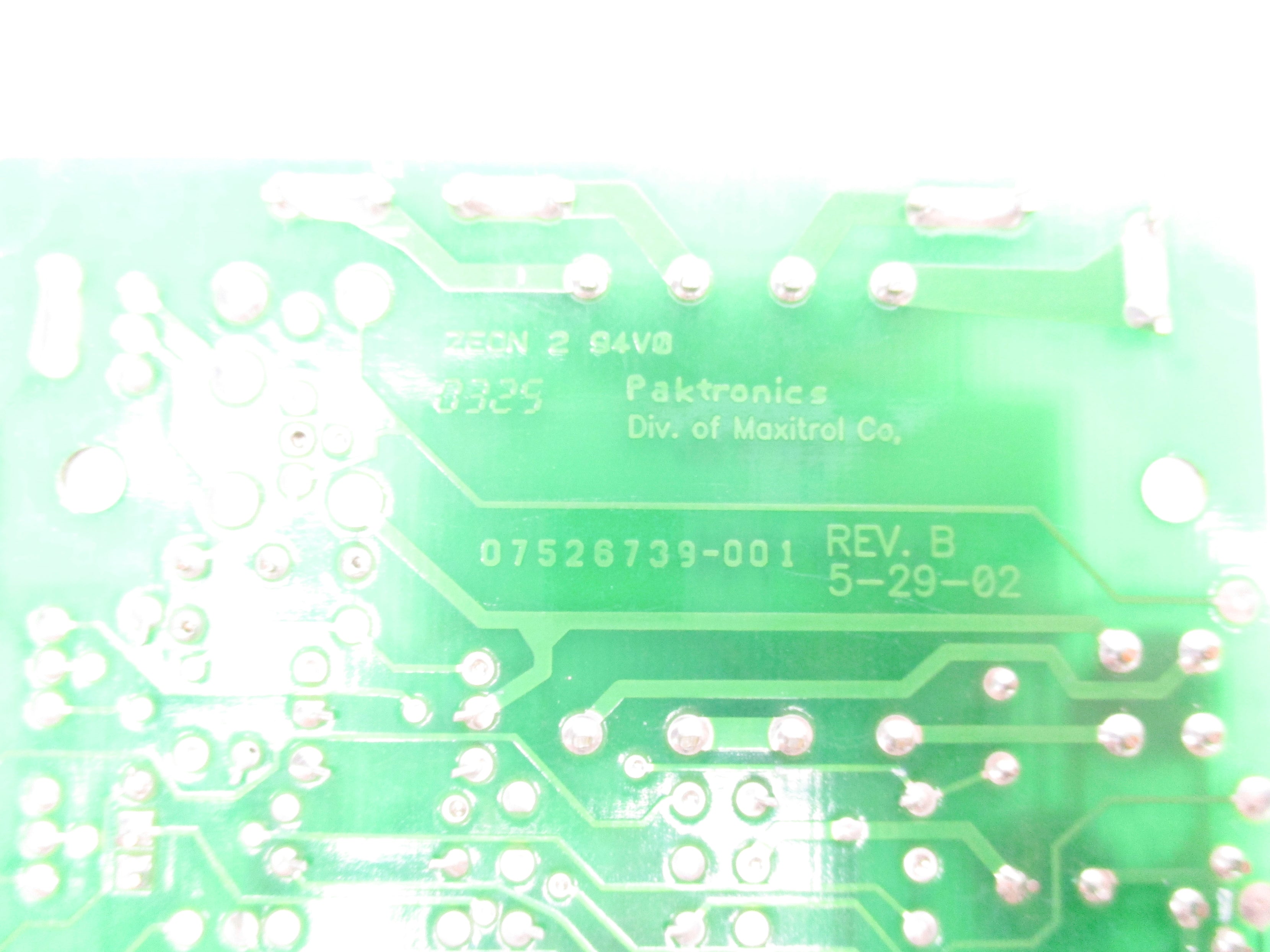 PAKTRONICS 07526739-001 REV. B UNMP