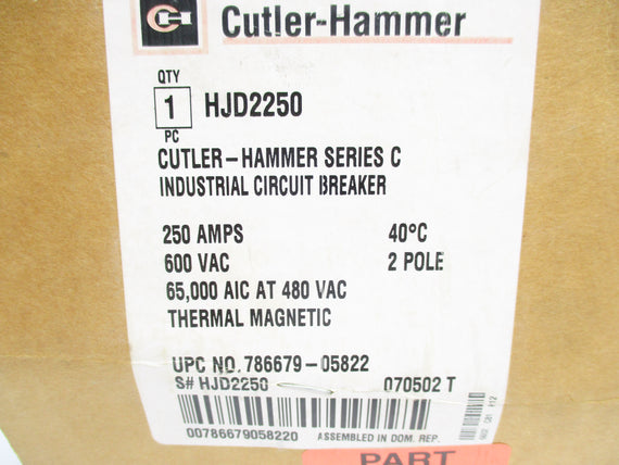 CUTLER HAMMER HJD2250 SER. C 250A 600VAC NSMP