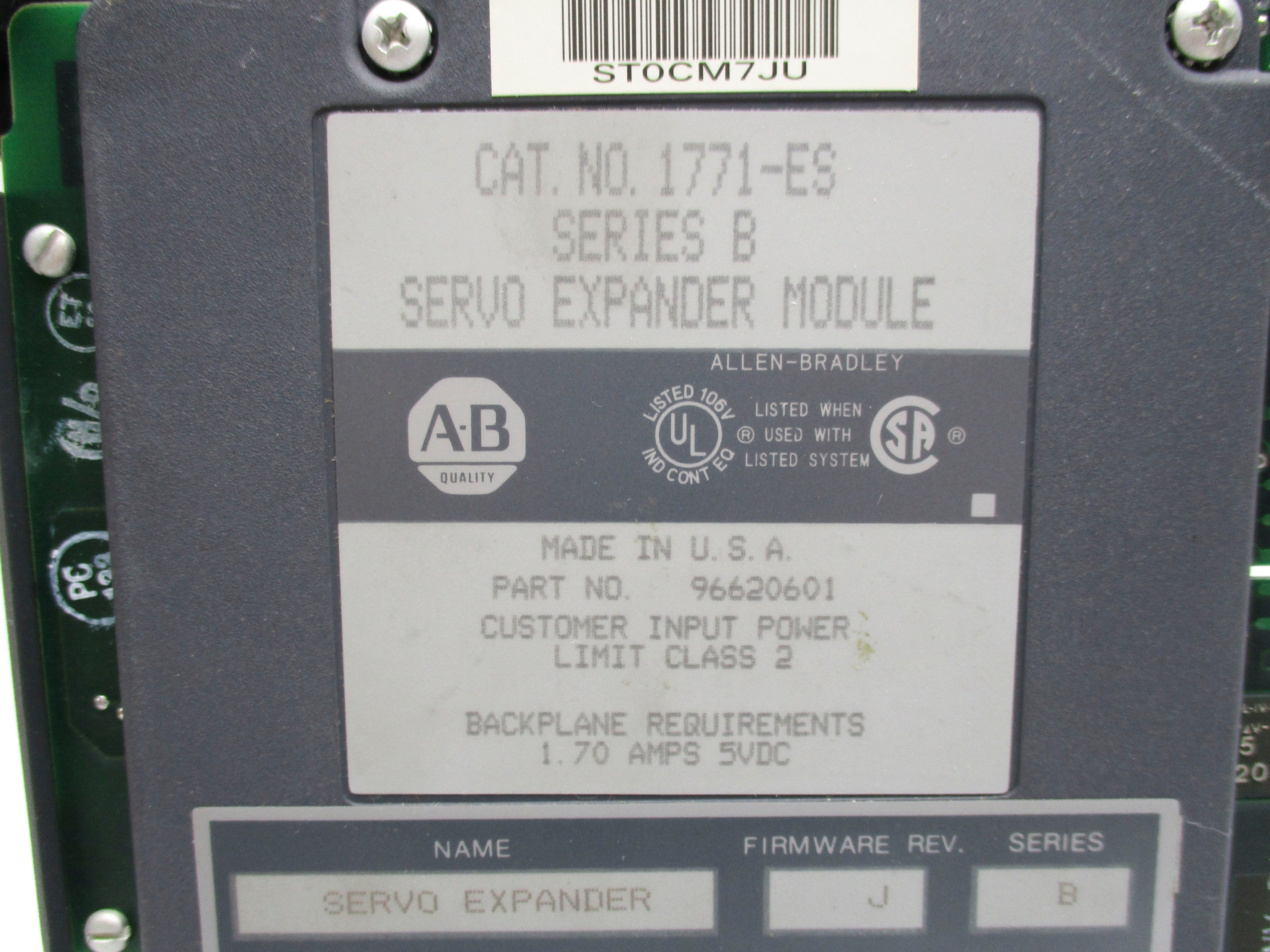 ALLEN BRADLEY 1771-ES SER. B F/W J UNMP