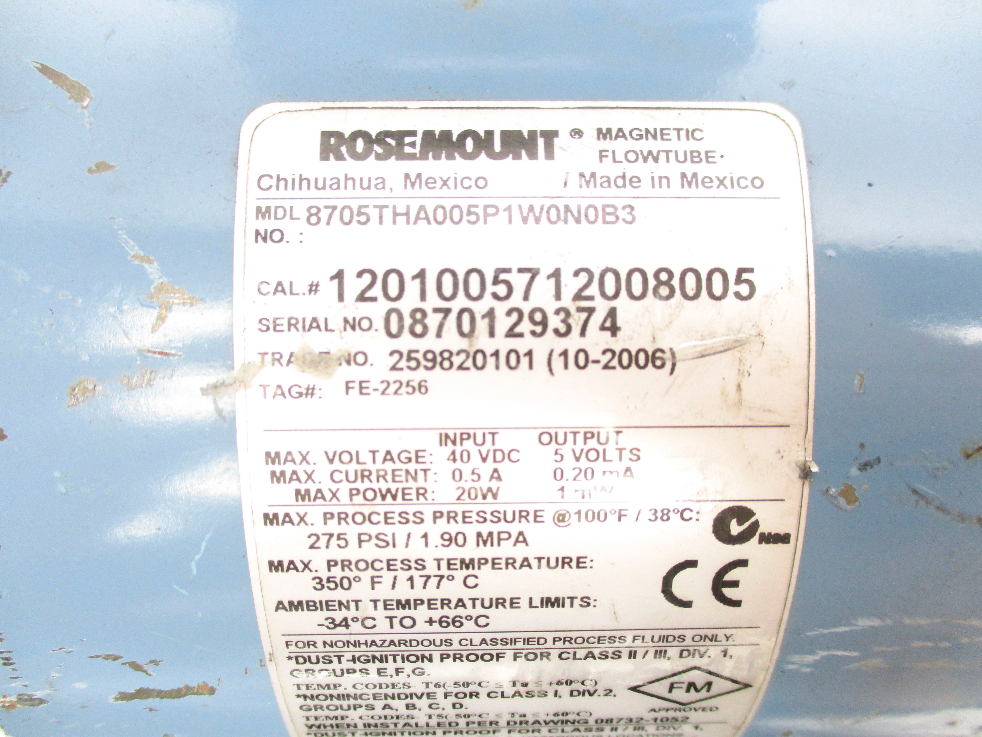 ROSEMOUNT 8705THA005P1W0N0B3 8732CT03N0N4 UNMP