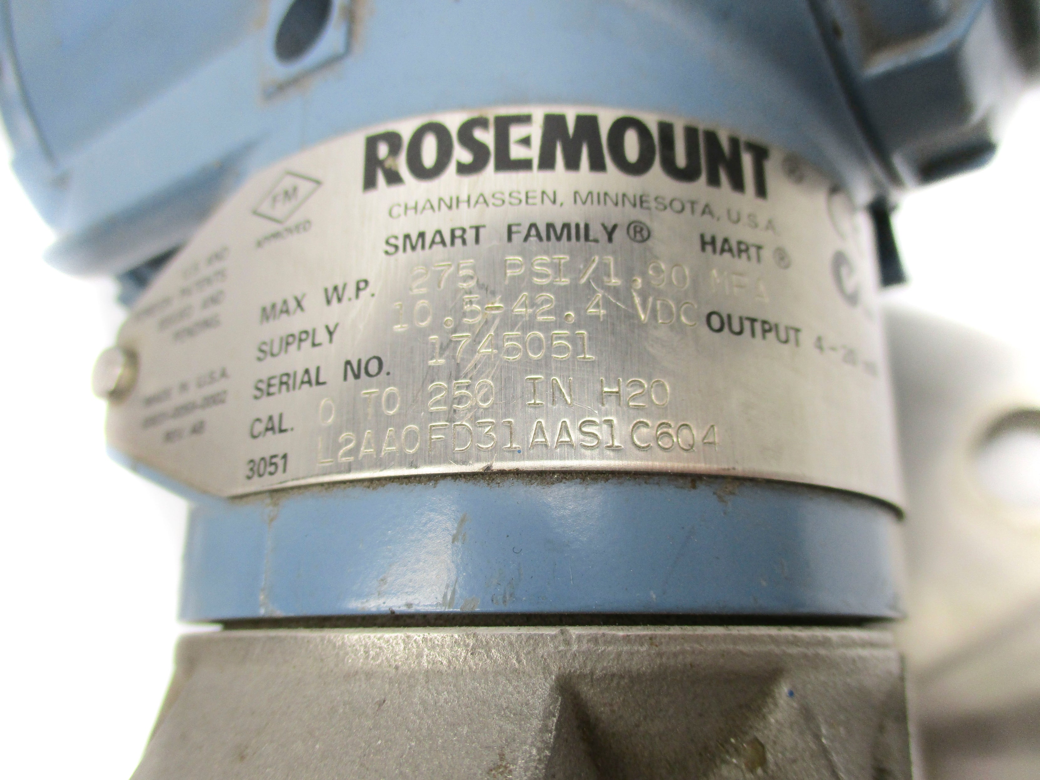 ROSEMOUNT 3051L2AA0FD31AAS1C6Q4 275PSI UNMP