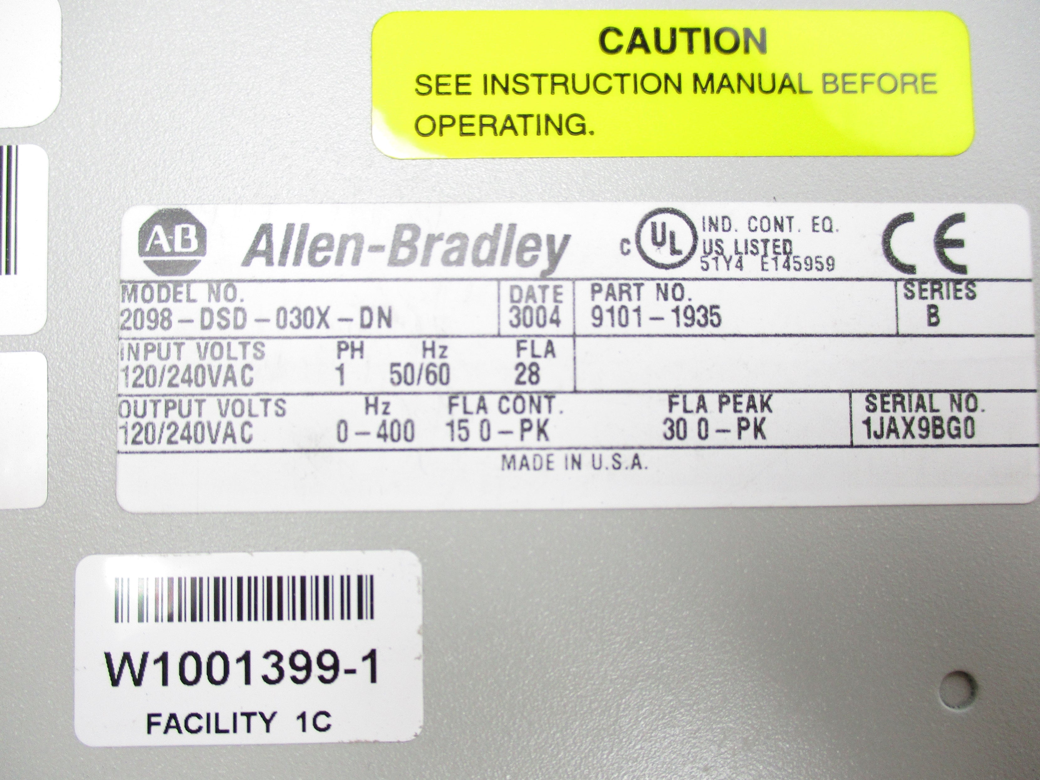 INDUSTRIAL SPARE PART 2098-DSD-030X-DN SER. B REMAN