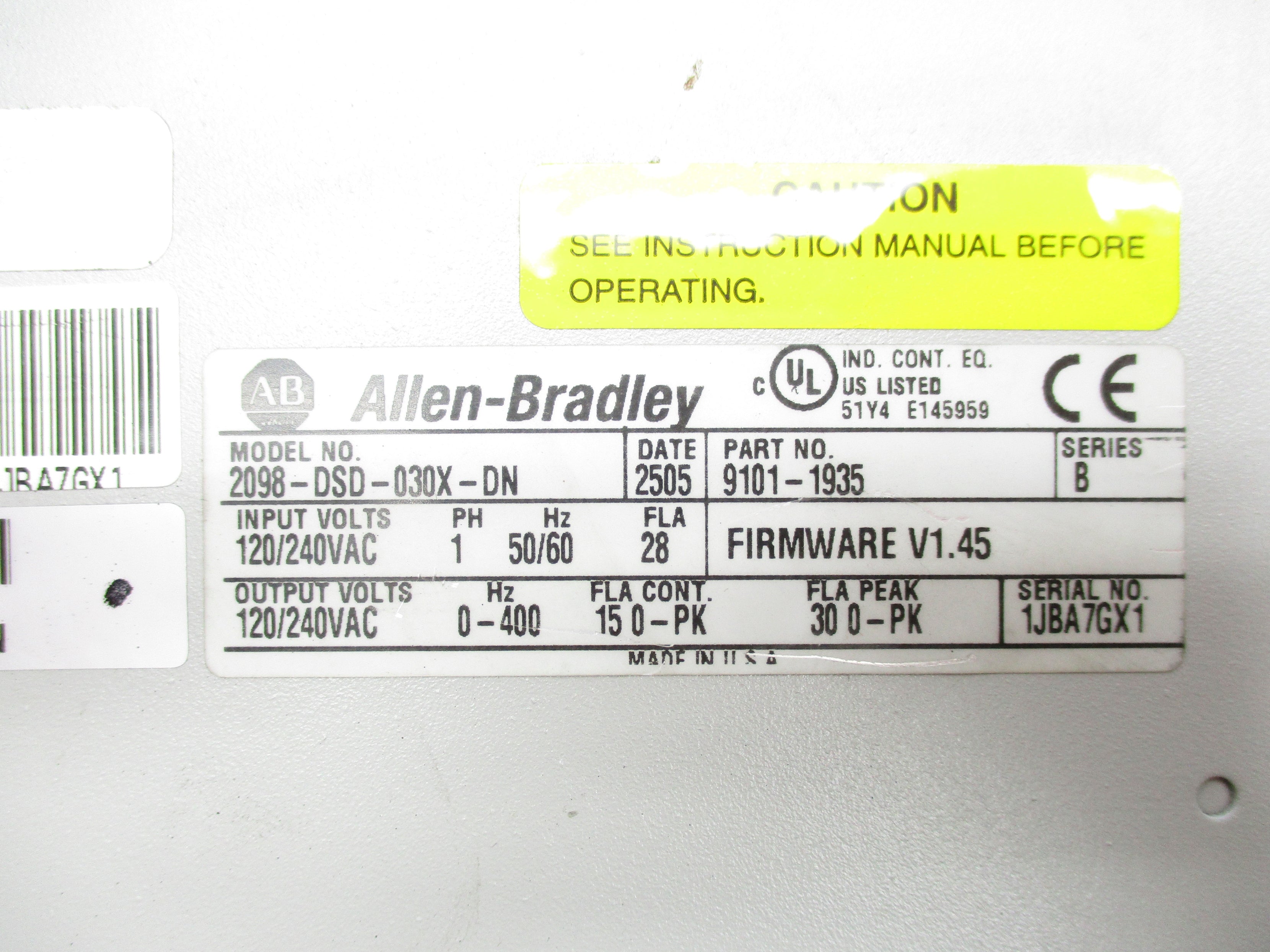 INDUSTRIAL SPARE PART 2098-DSD-030X-DN SER. B F/W V1.45 UNMP