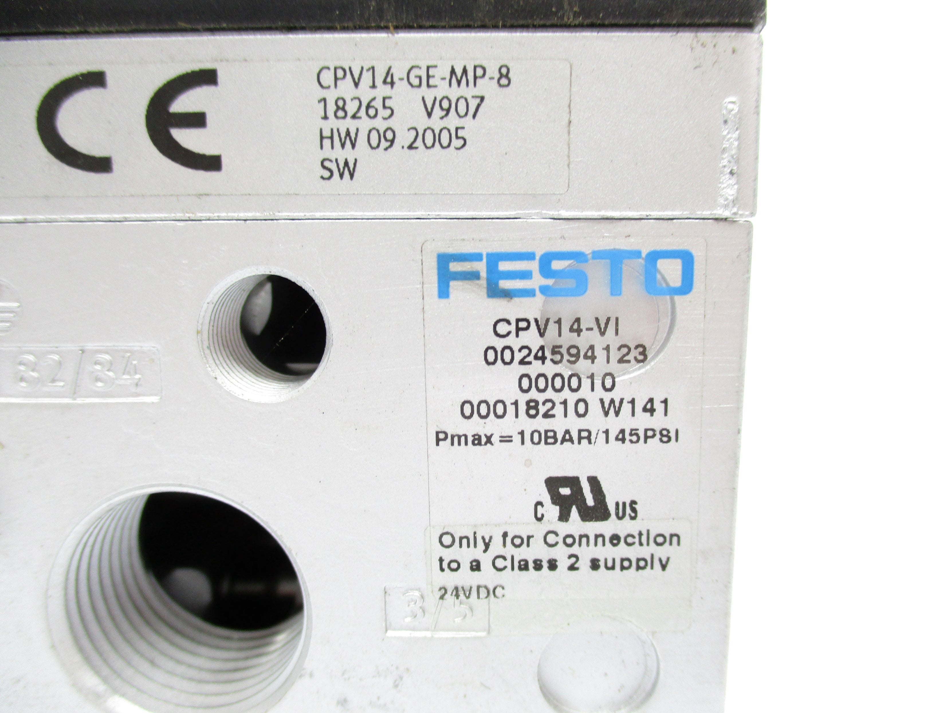 FESTO CPV14-VI CPV14-GE-MP-8 145PSI 24VDC (AS PICTURED) NSNP