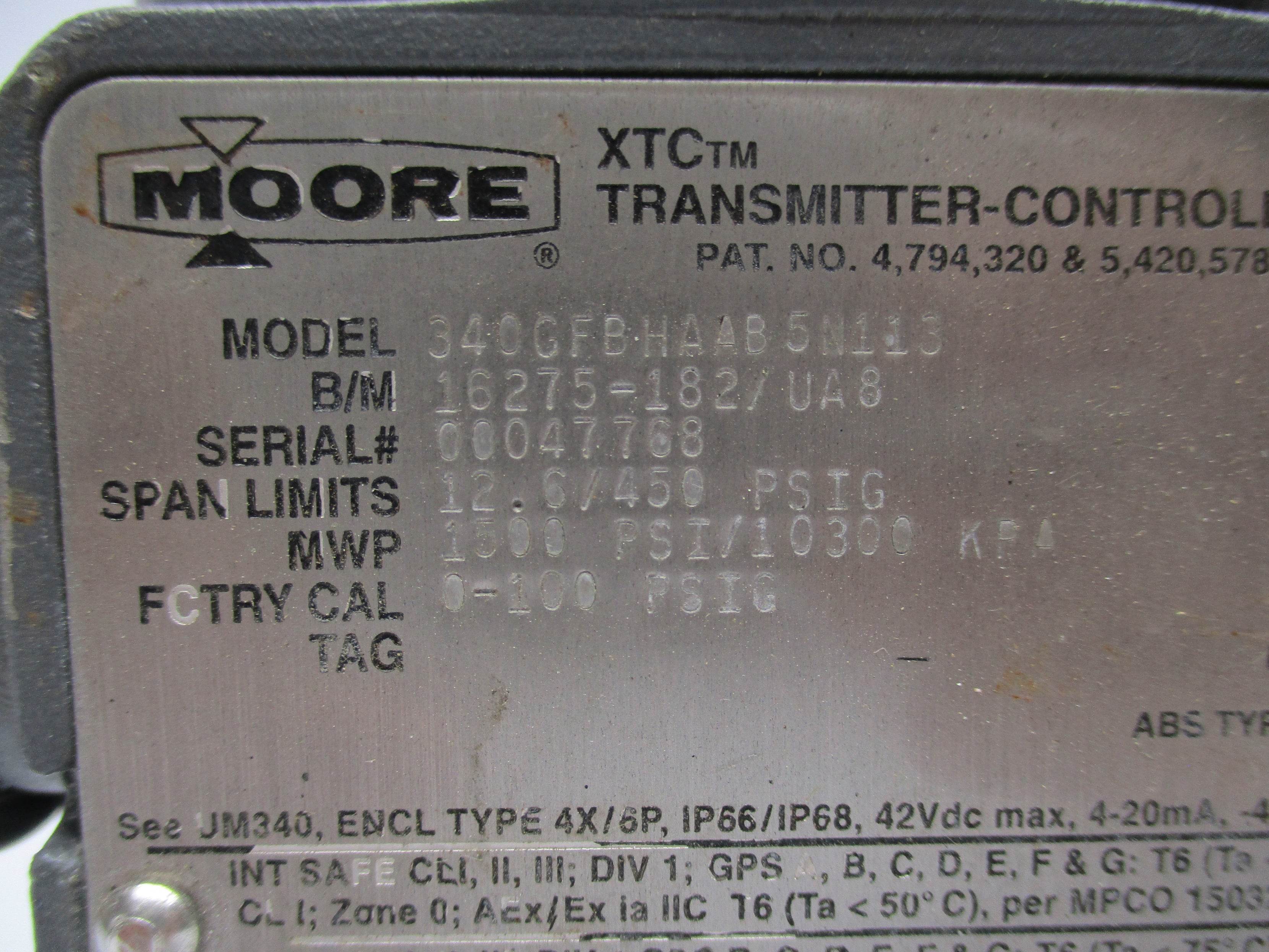 MOORE 340GFBHAAB5N113 UNMP