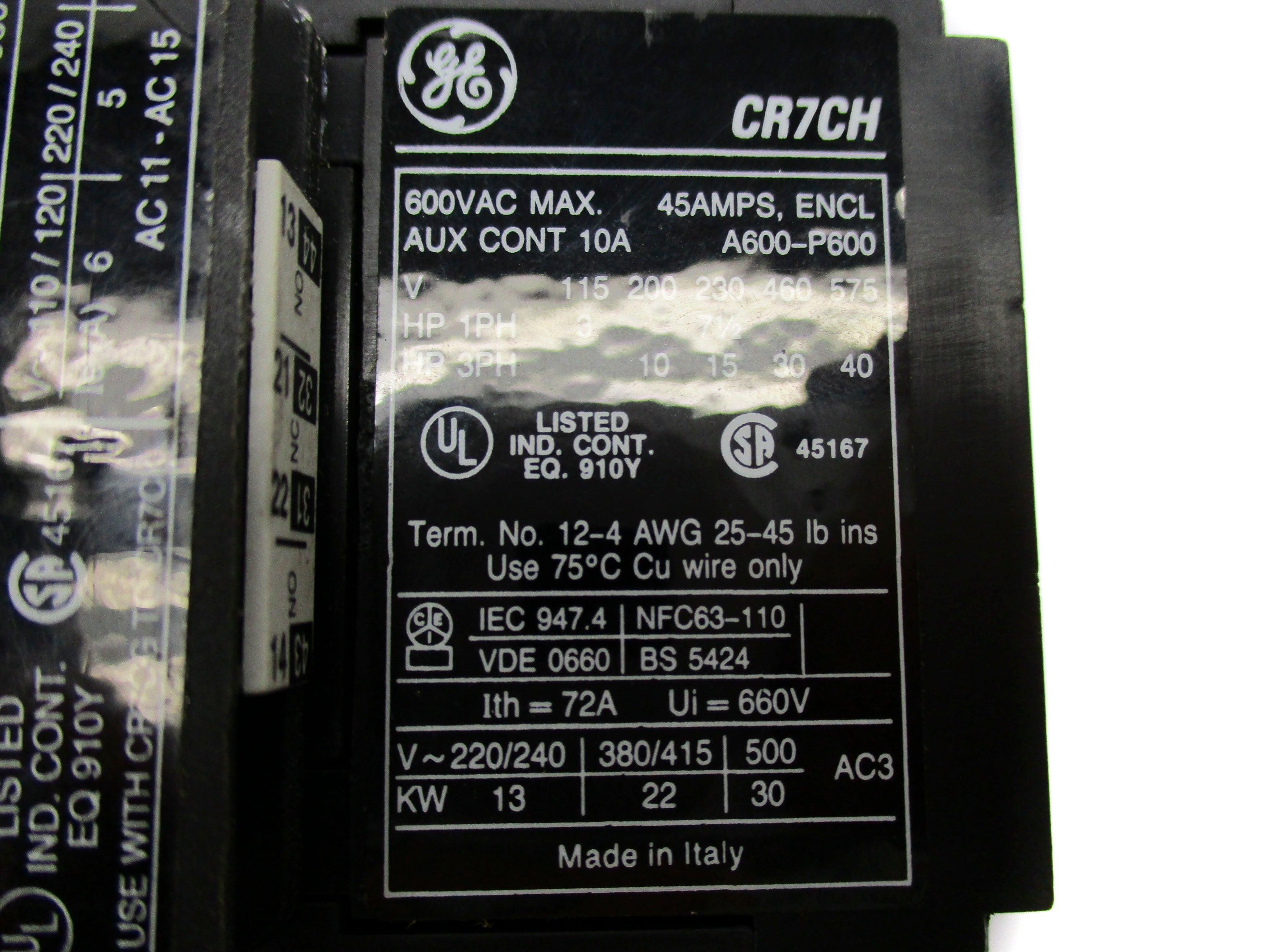 GENERAL ELECTRIC CR7CH-11 440/480V UNMP