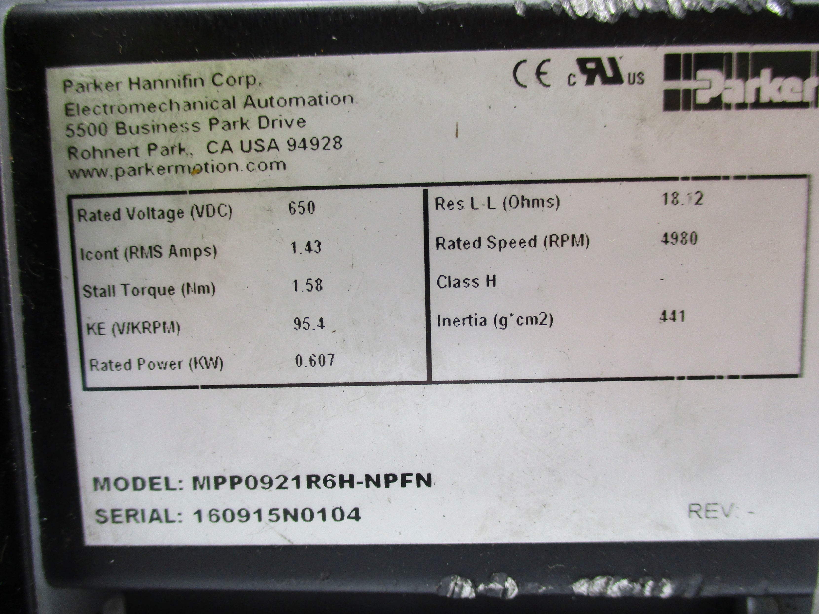 PARKER MPP0921R6H-NPFN UNMP