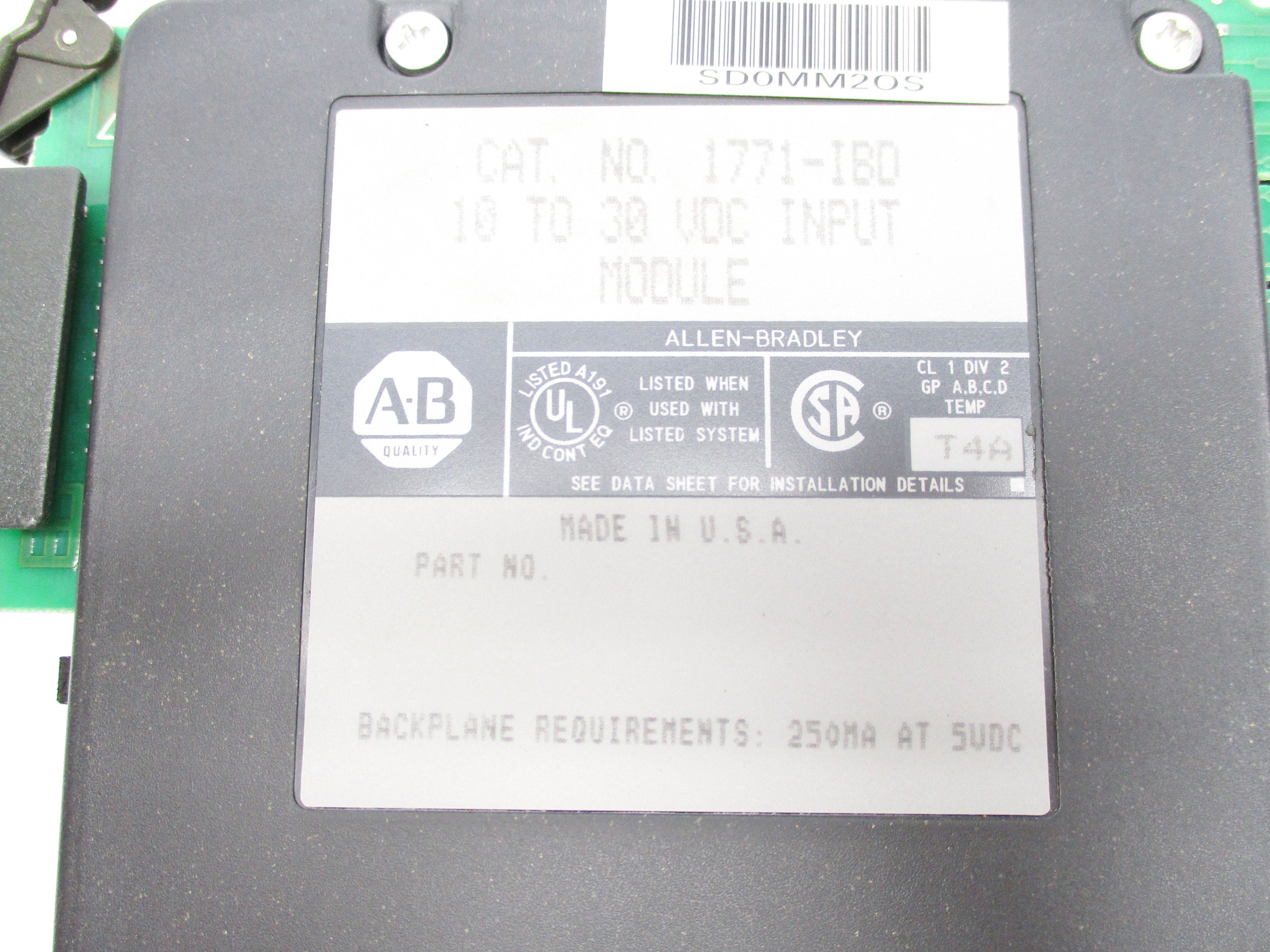 ALLEN BRADLEY 1771-IBD 10-30VDC UNMP