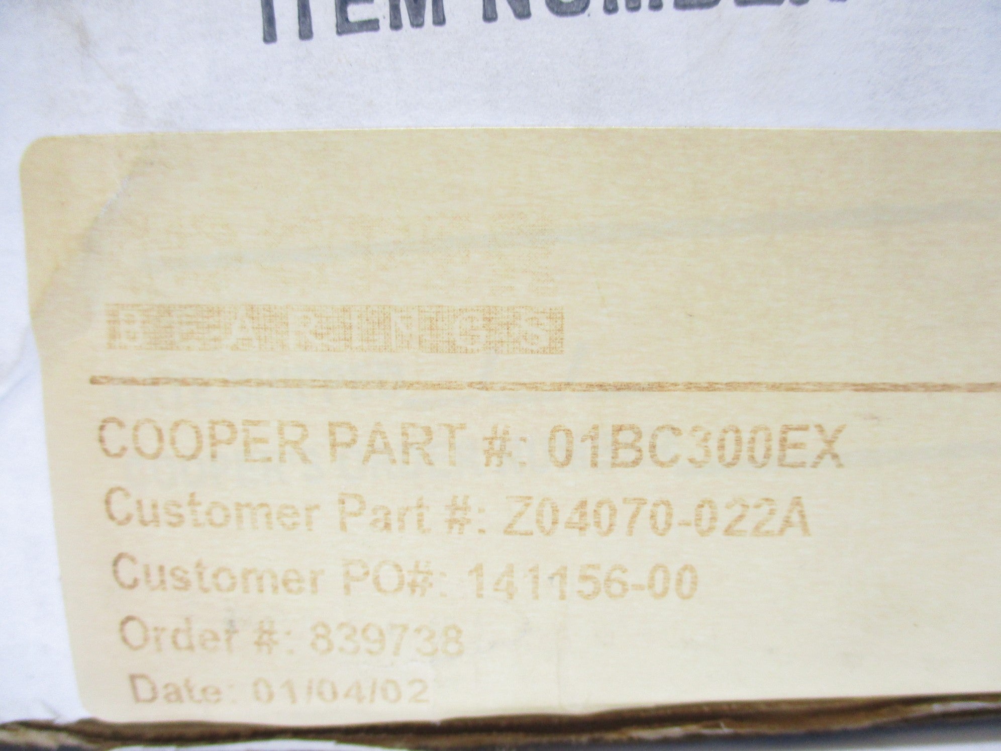 COOPER 01BC300EX NSMP
