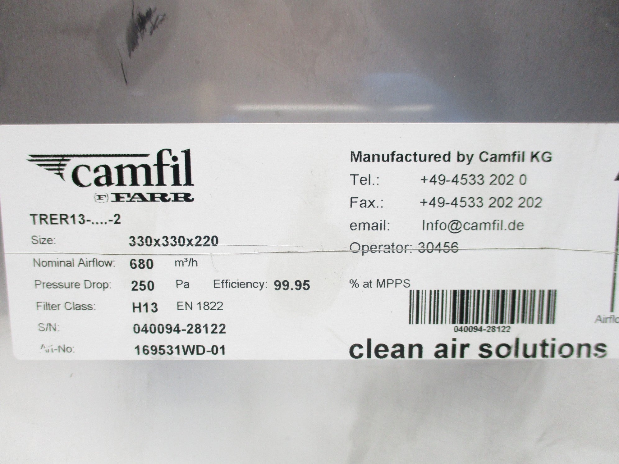 CAMFIL 169531WD-01 (AS PICTURED) NSNP