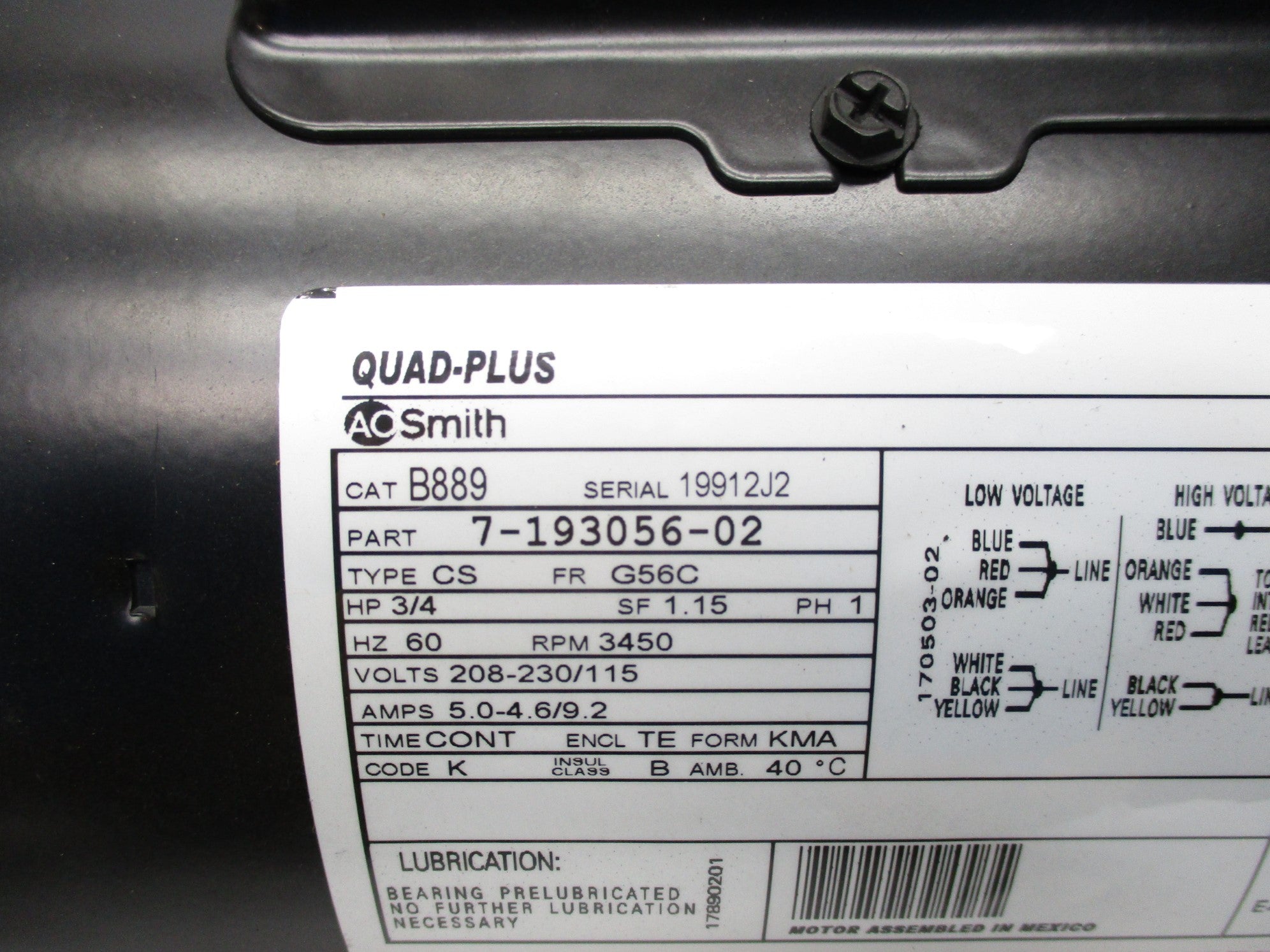 AO SMITH B889 7-193056-02 NSNP