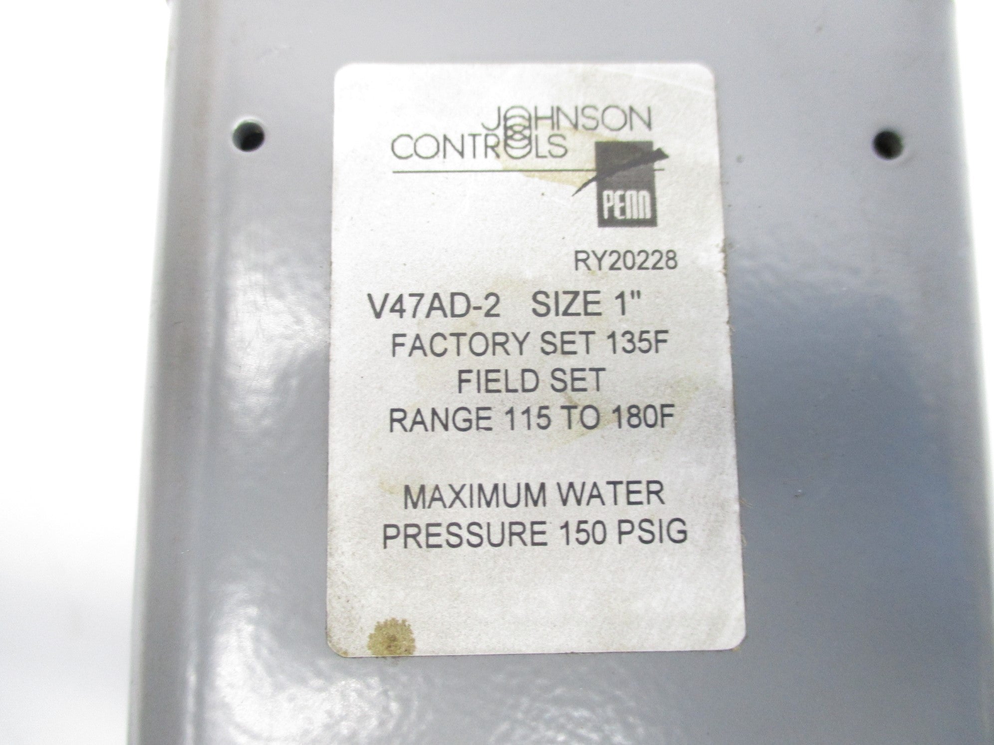 JOHNSON CONTROLS V47AD-2 150PSI 115-180'F 1"  NSNP