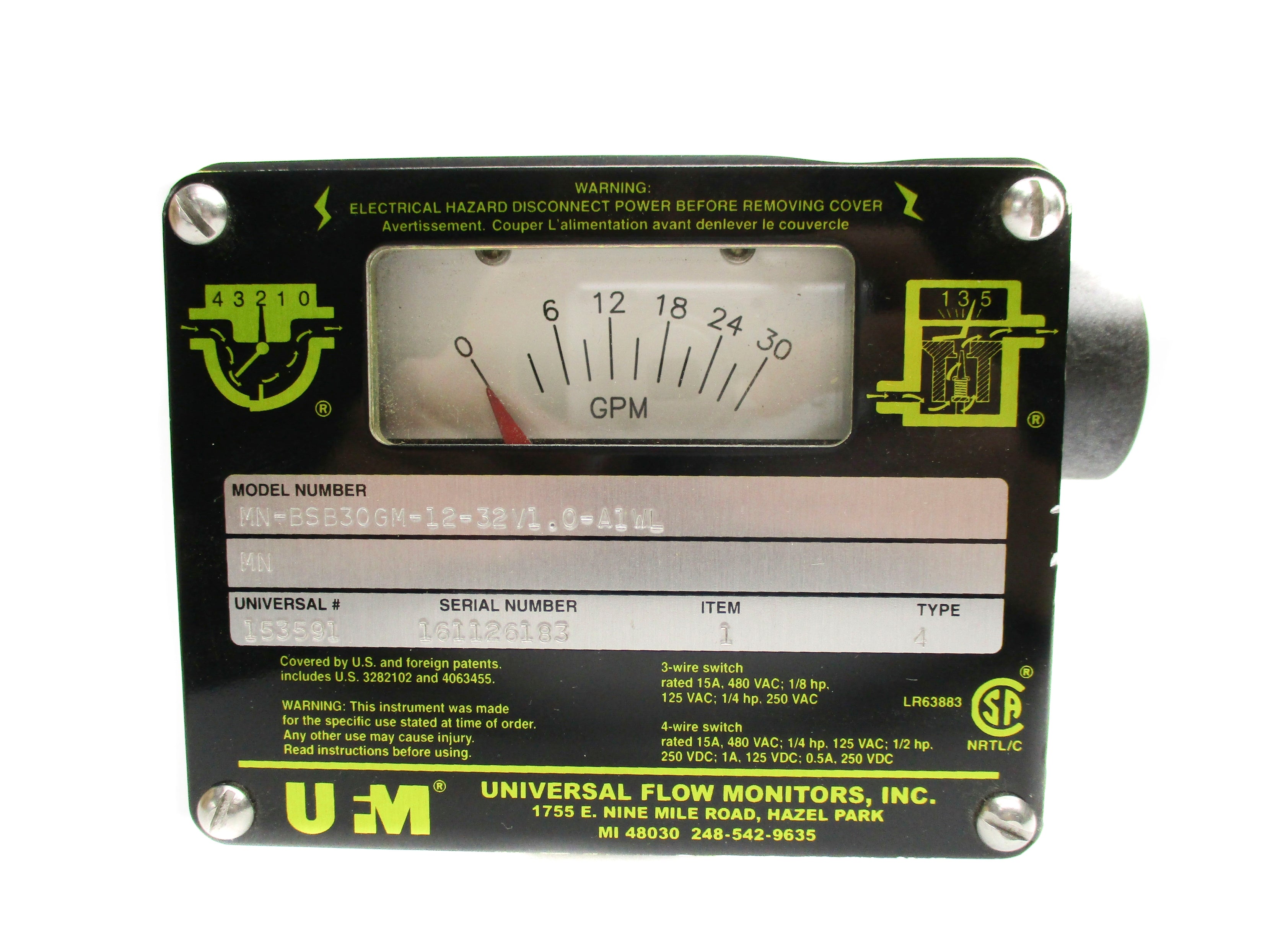UNIVERSAL FLOW MONITORS MN-BSB30GM-12-32V1.0-A1WL NSNP