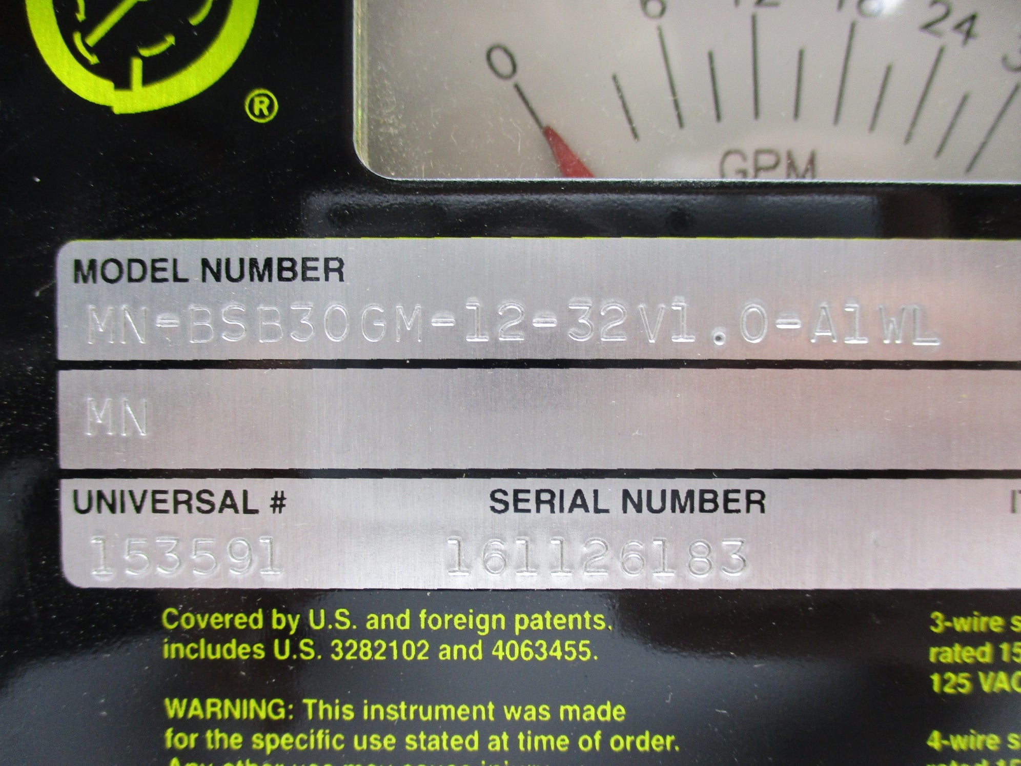 UNIVERSAL FLOW MONITORS MN-BSB30GM-12-32V1.0-A1WL NSNP