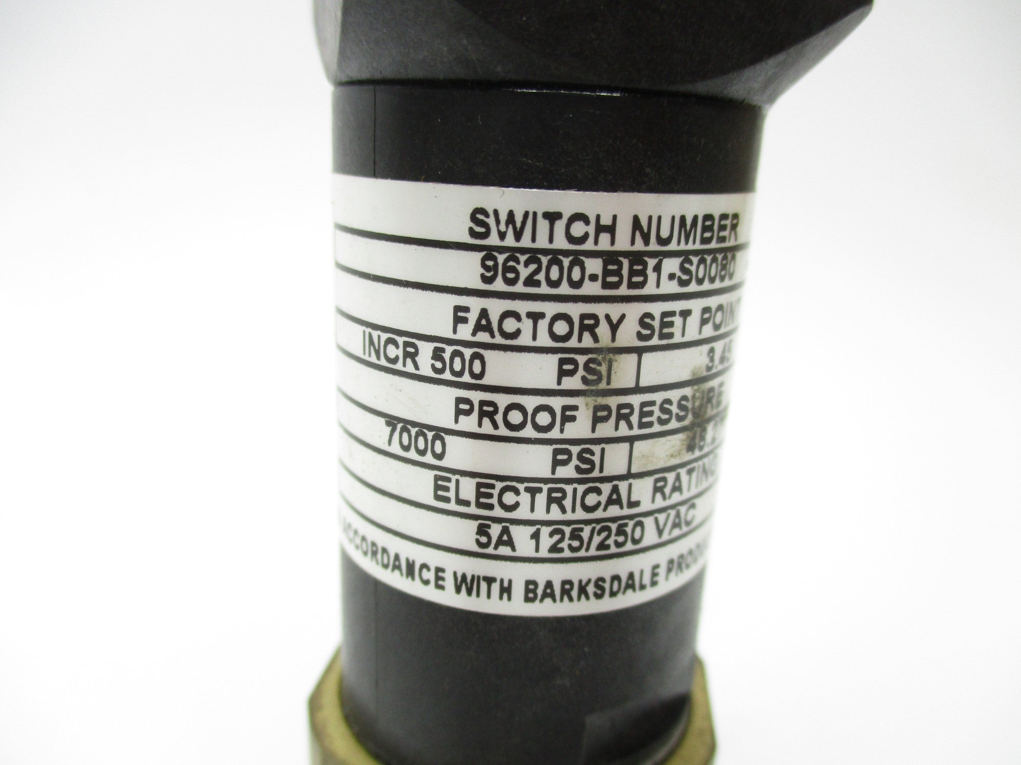 BARKSDALE 96200-BB1-S0080 7000PSI UNMP