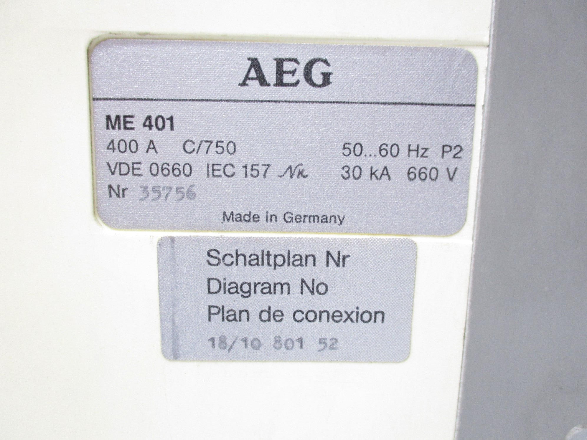AEG ME401 400A 660V UNMP