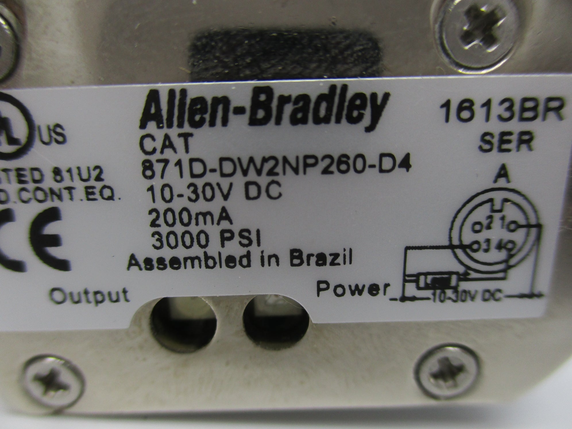 INDUSTRIAL SPARE PART 871D-DW2NP260-D4 SER. A 10-30VDC 3000PSI (WH) NSMP