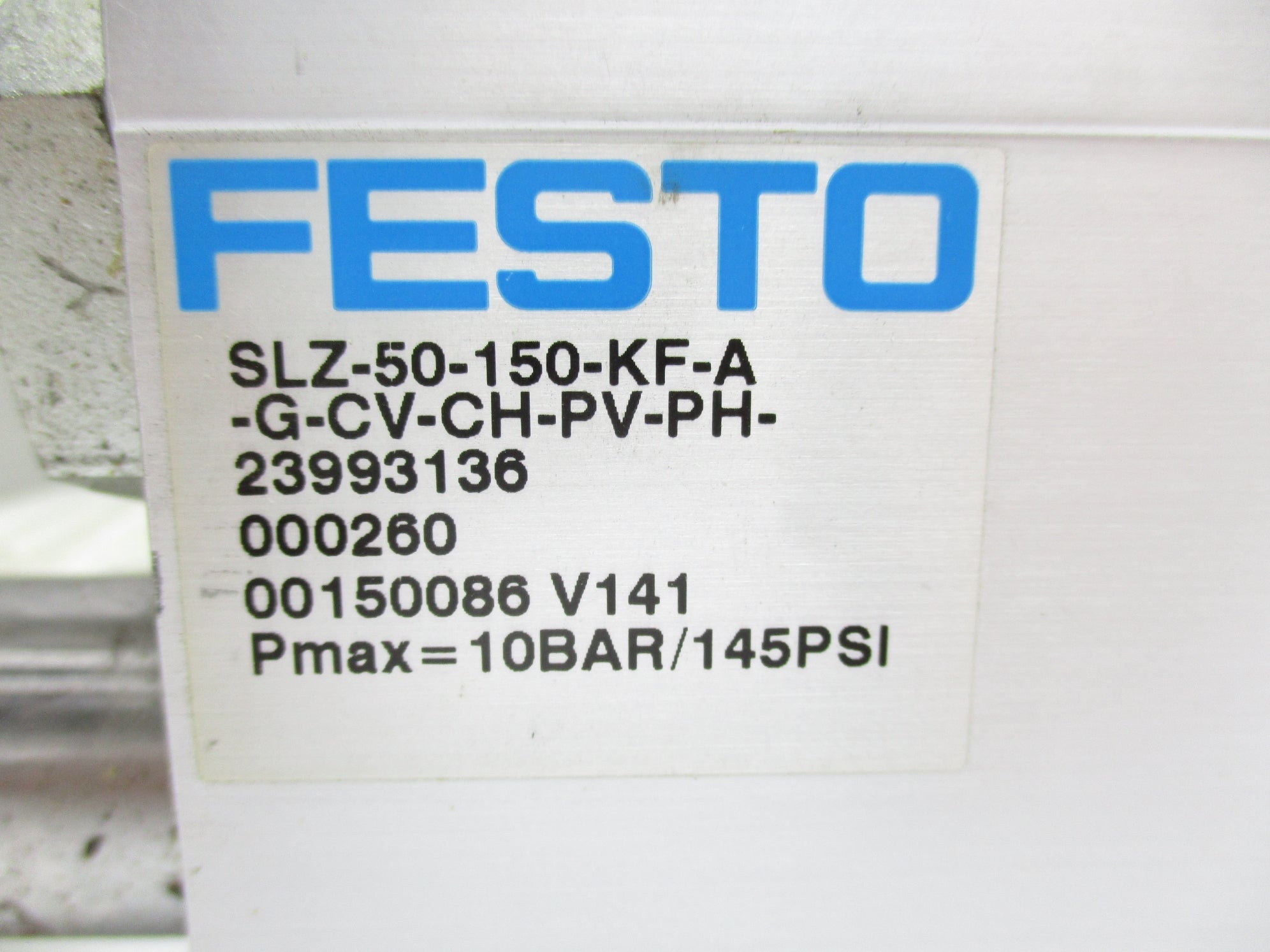 FESTO SLZ-50-150-KF-A-G-CV-CH-PV-PH 145PSI NSNP