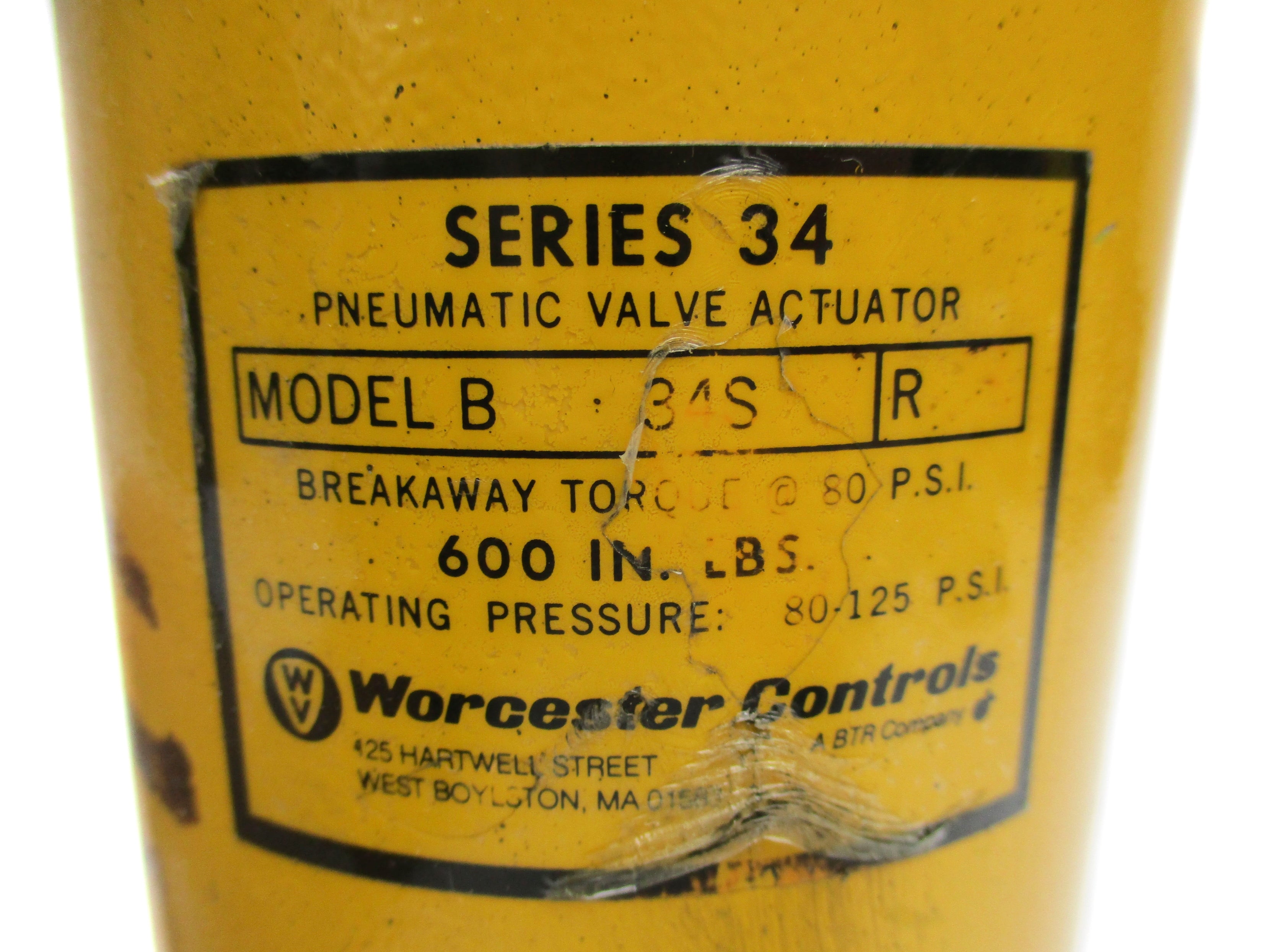 WORCESTER CONTROLS B-34S 80-125PSI UNMP