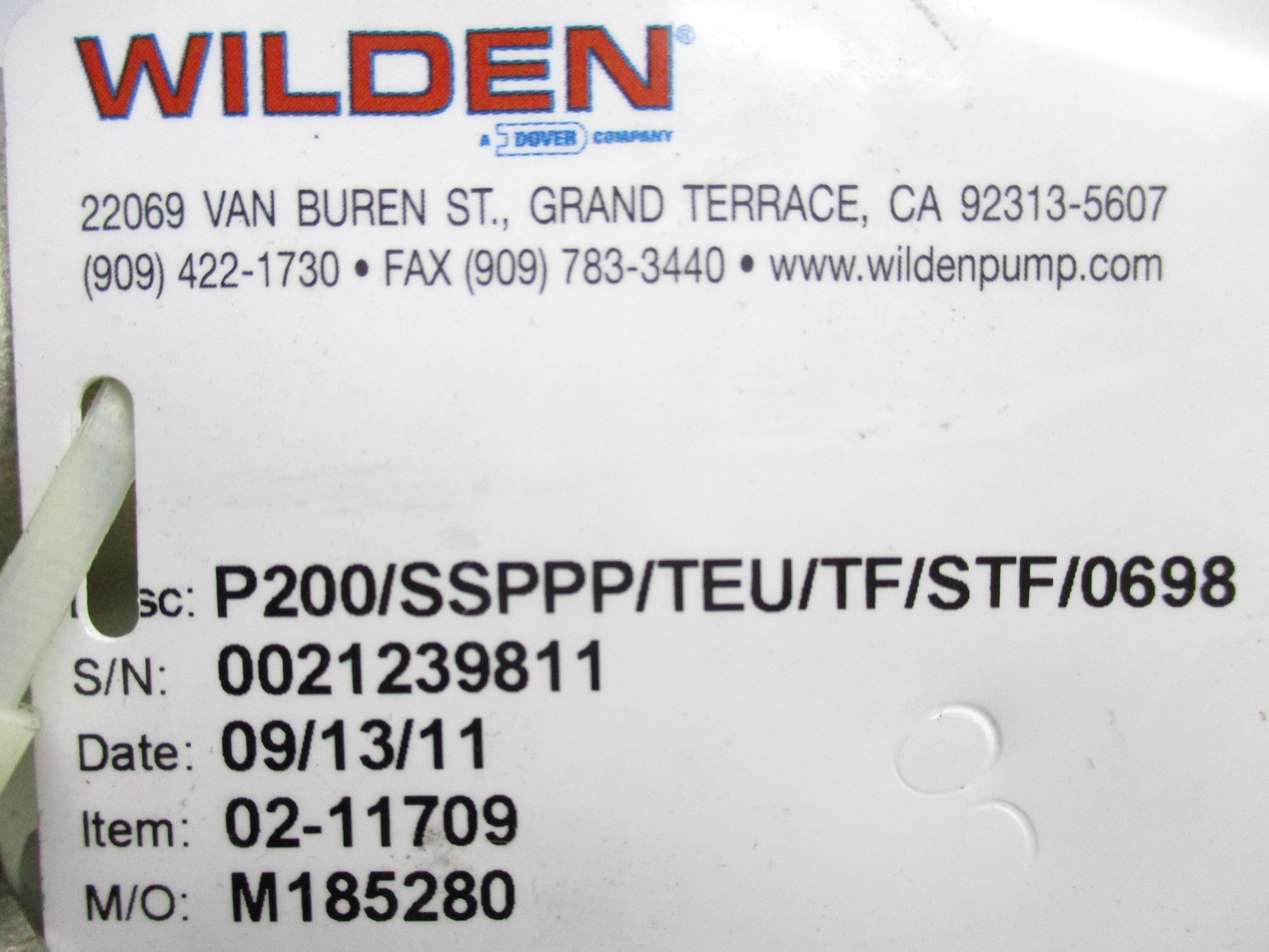 WILDEN P200/SSPPP/TEU/TF/STF/0698 NSNP