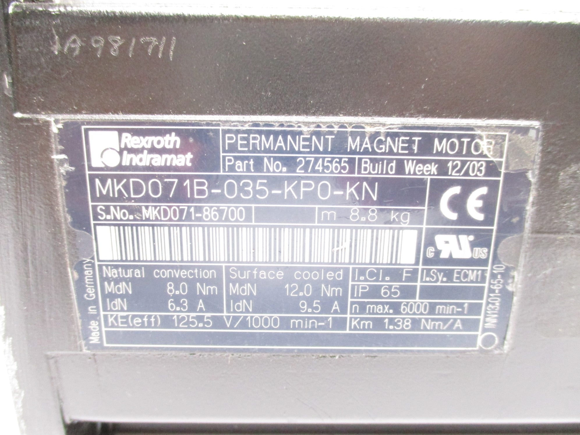 REXROTH R911274565 MKD071B-035-KP0-KN NSNP