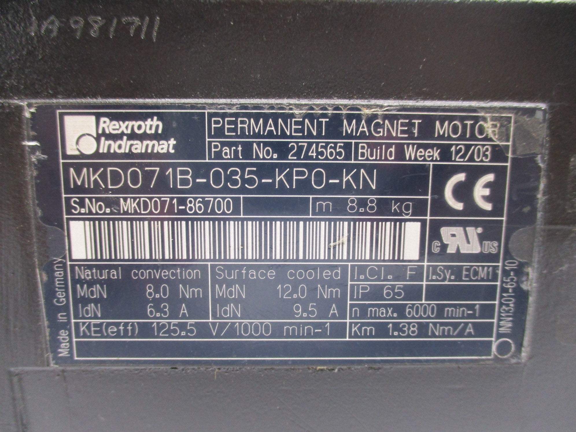REXROTH R911274565 MKD071B-035-KP0-KN NSNP