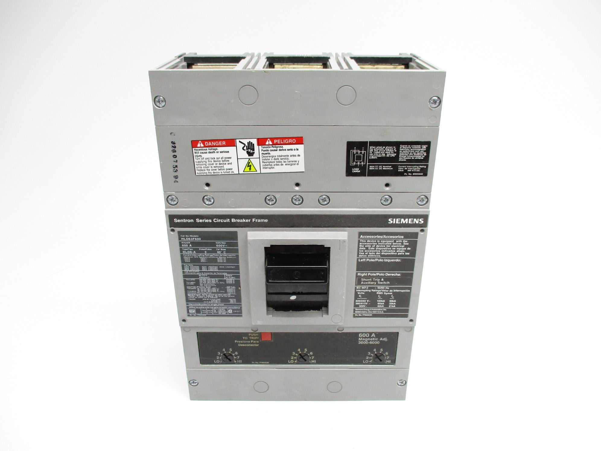SIEMENS HLD63F600 600A 600VAC NSNP