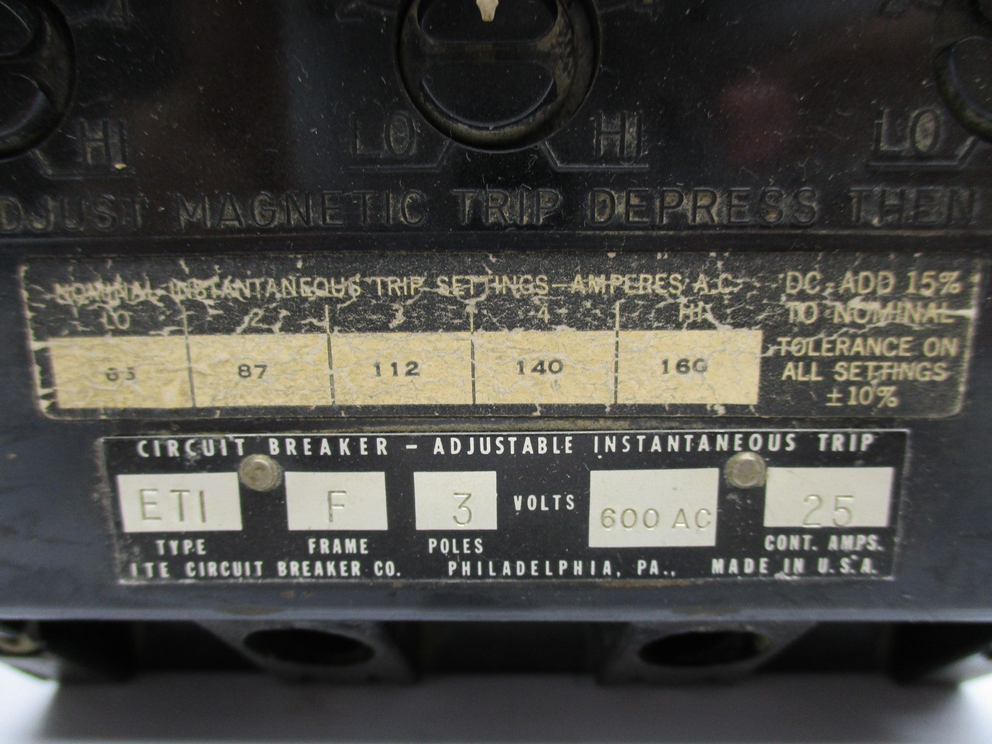 ITE ET4063 25A 600VAC UNMP