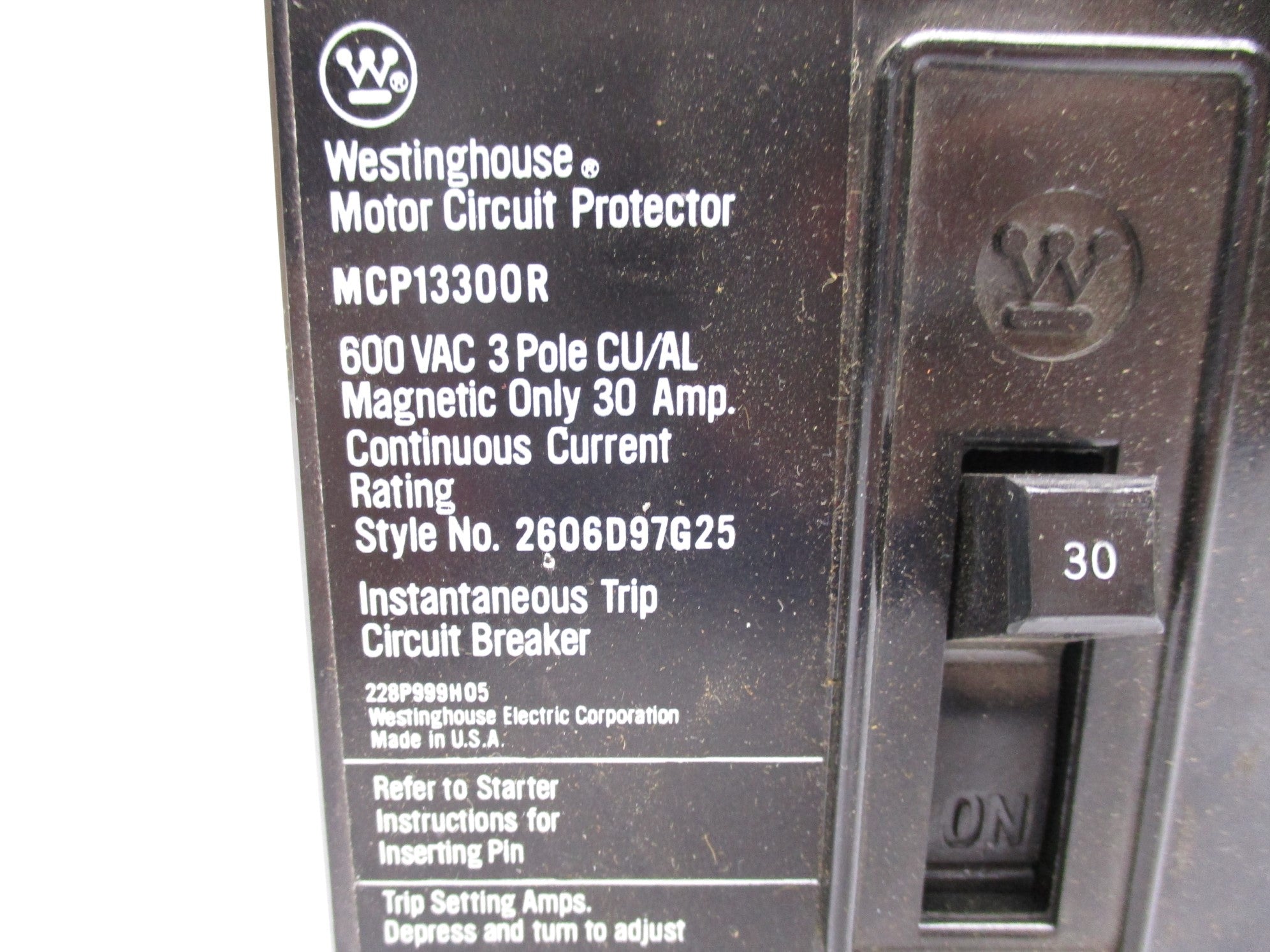 WESTINGHOUSE MCP13300R 2606D97G25 600VAC 30A UNMP